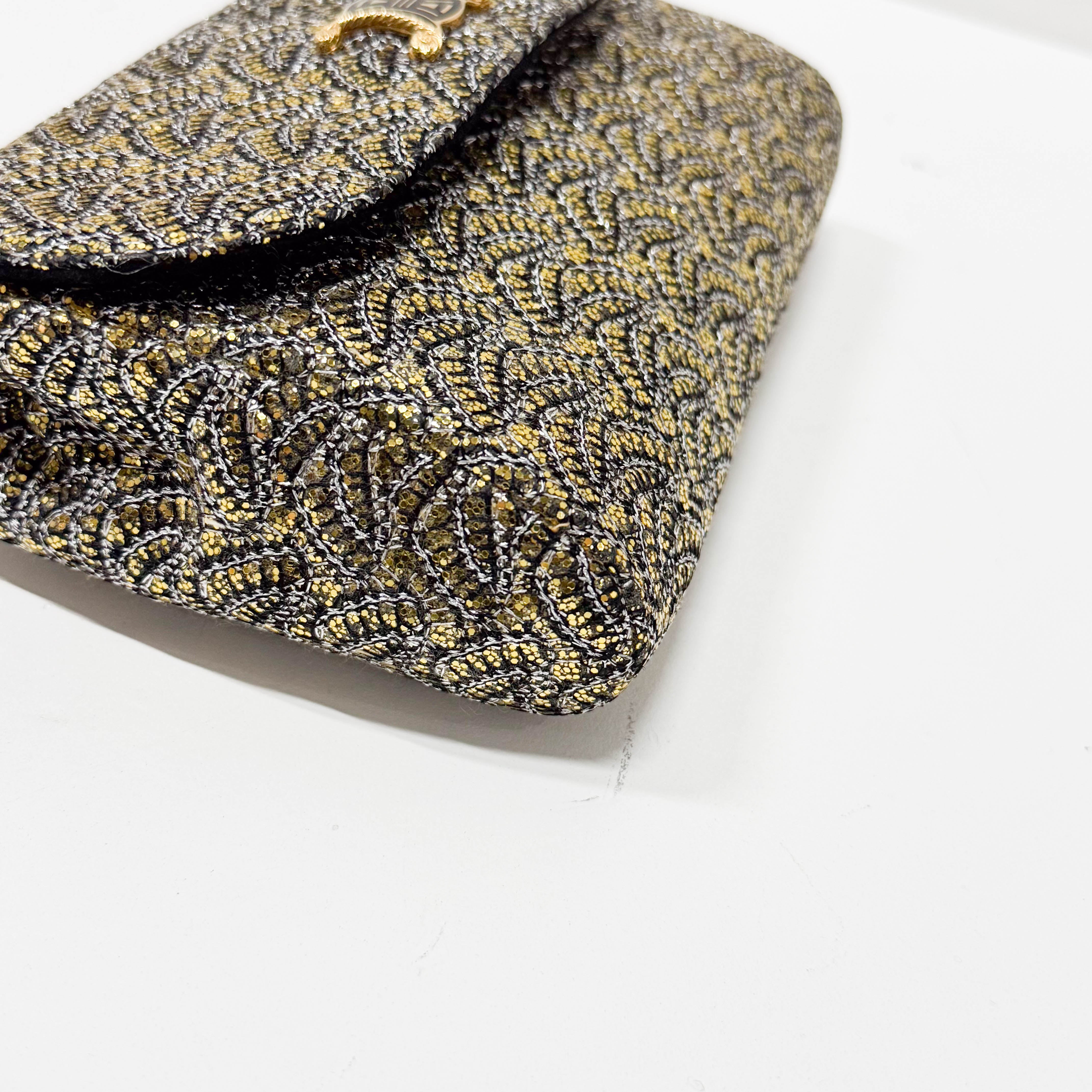 Gold Sequin Chain Shoulder Bag