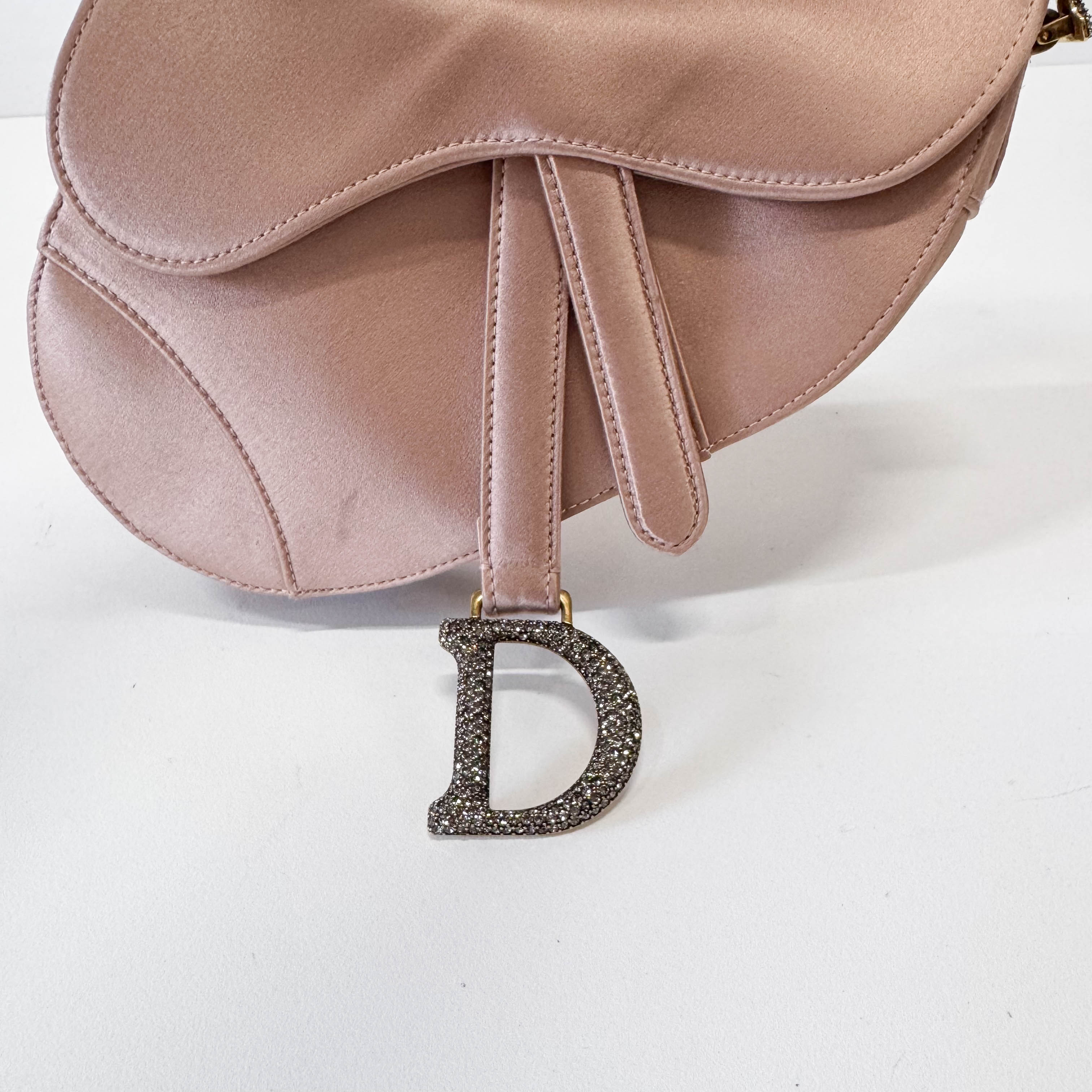 Mini Saddle Rose Satin Bag