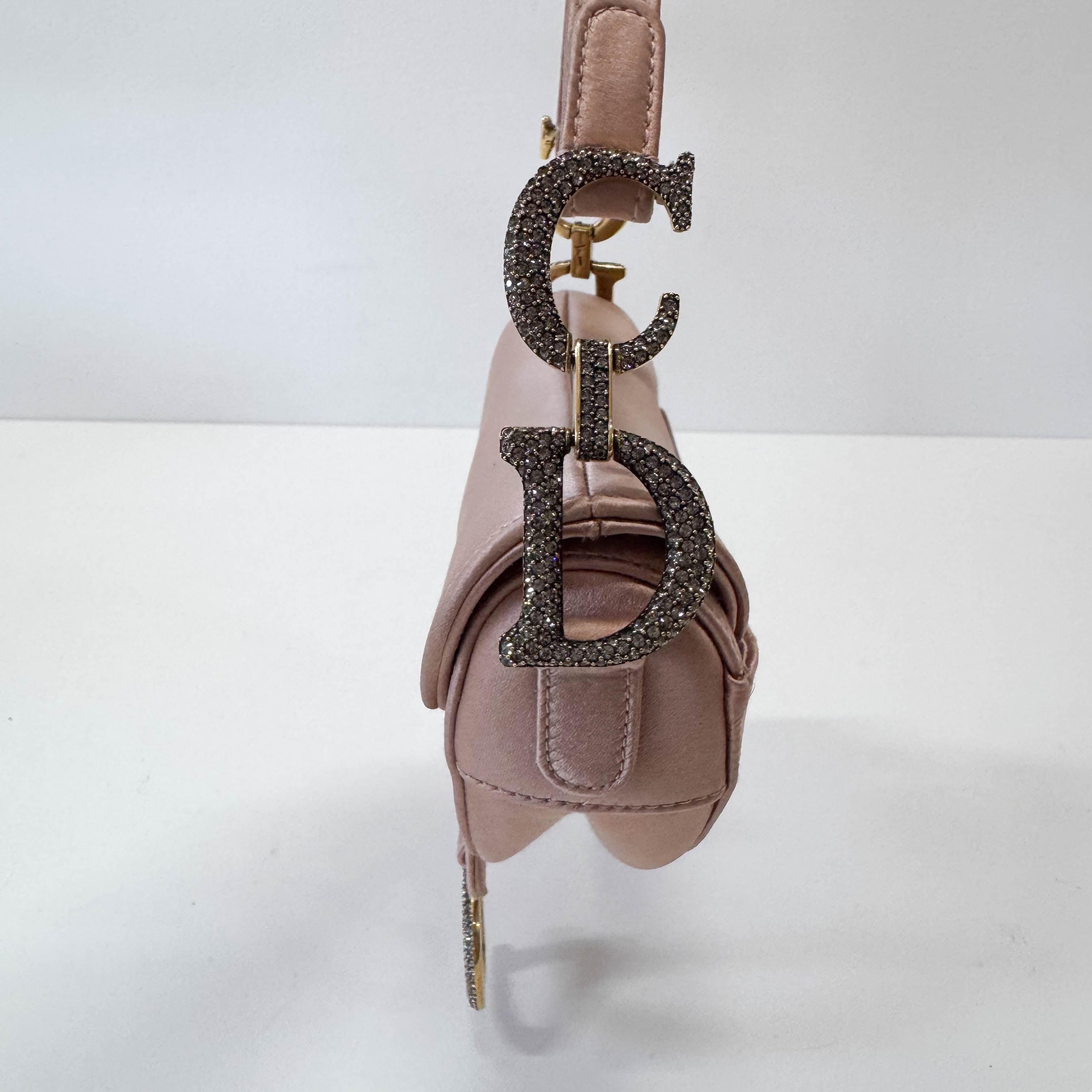 Mini Saddle Rose Satin Bag