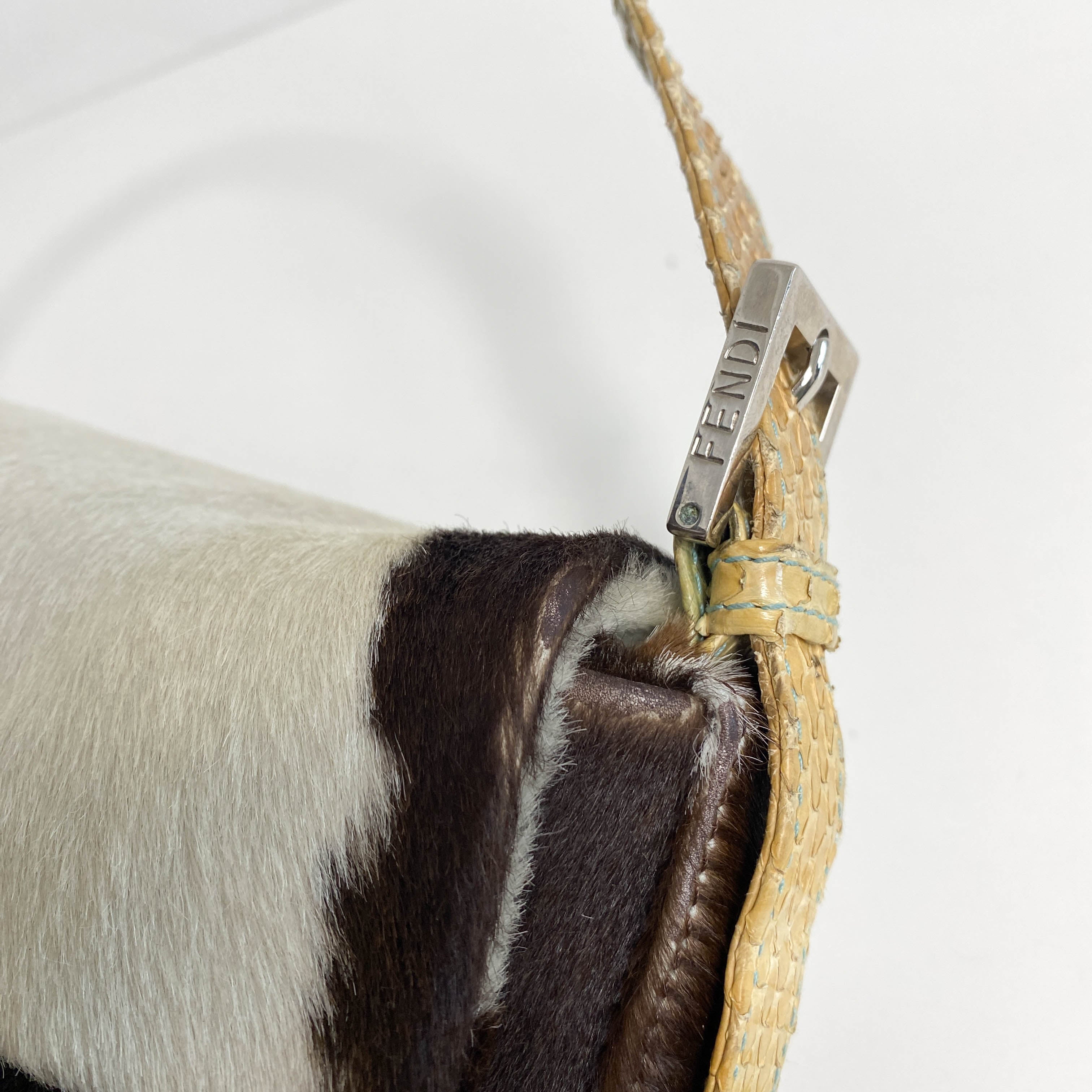 Baguette Pony Hair Cowhide Print Shoulder Bag