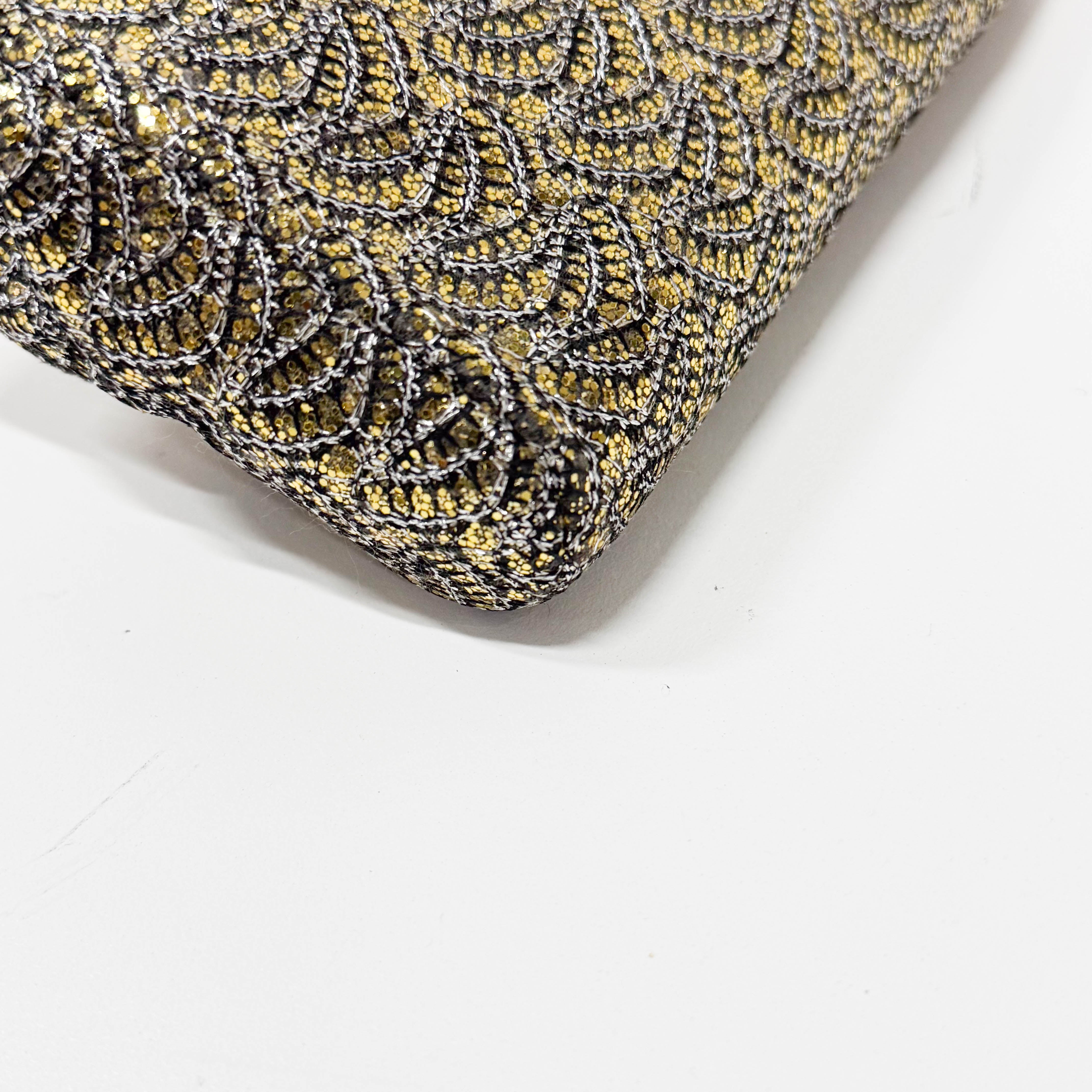 Gold Sequin Chain Shoulder Bag