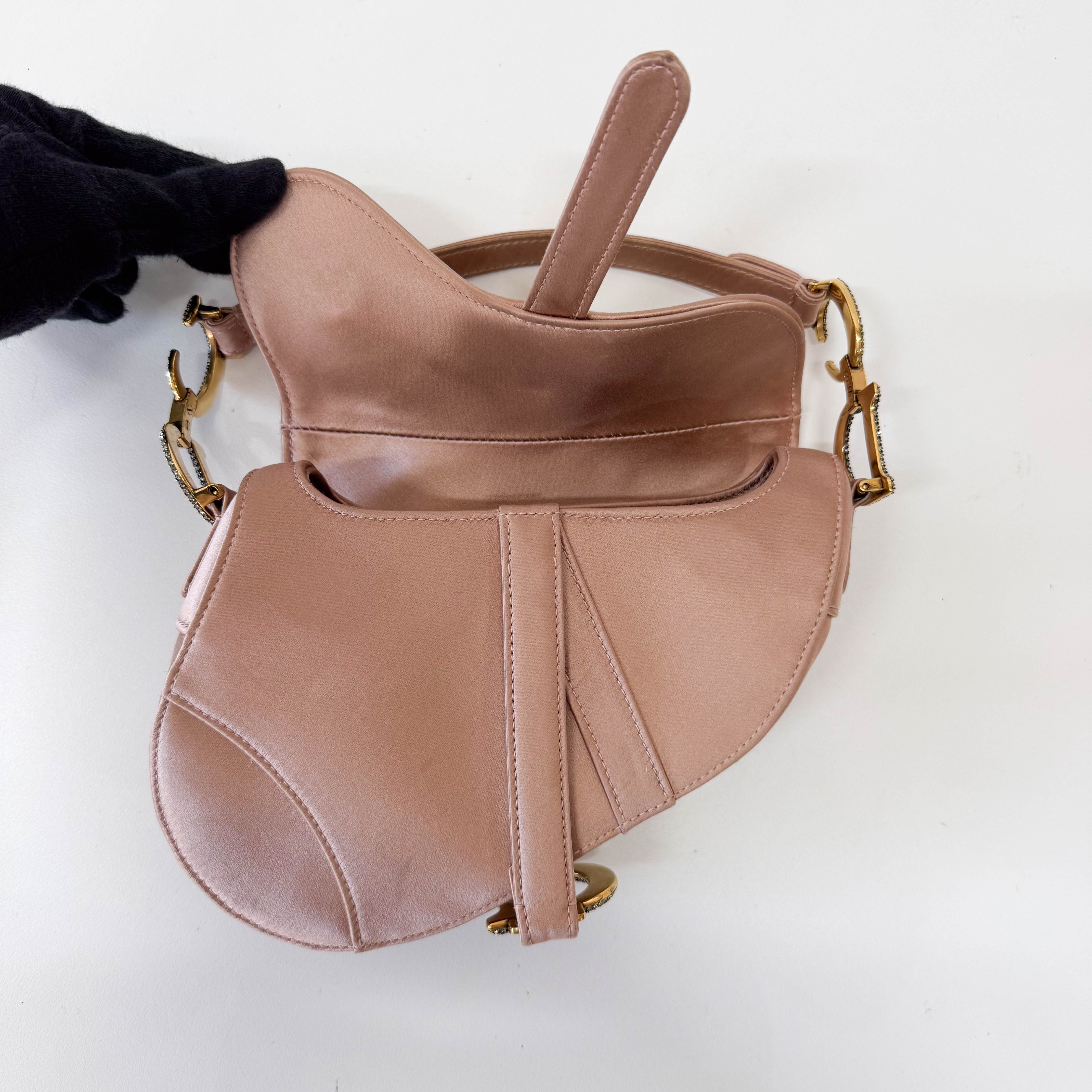 Mini Saddle Rose Satin Bag