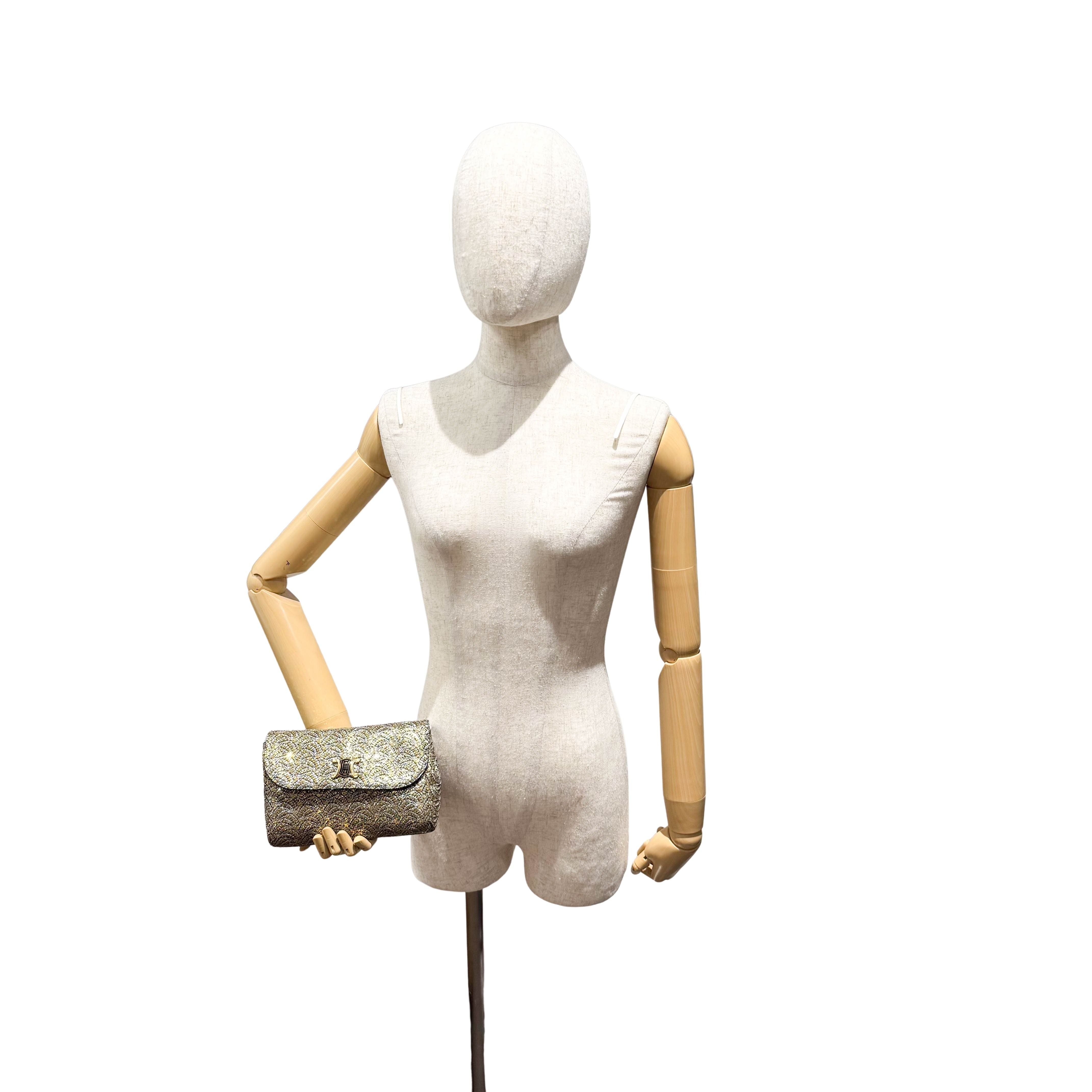 Gold Sequin Chain Shoulder Bag