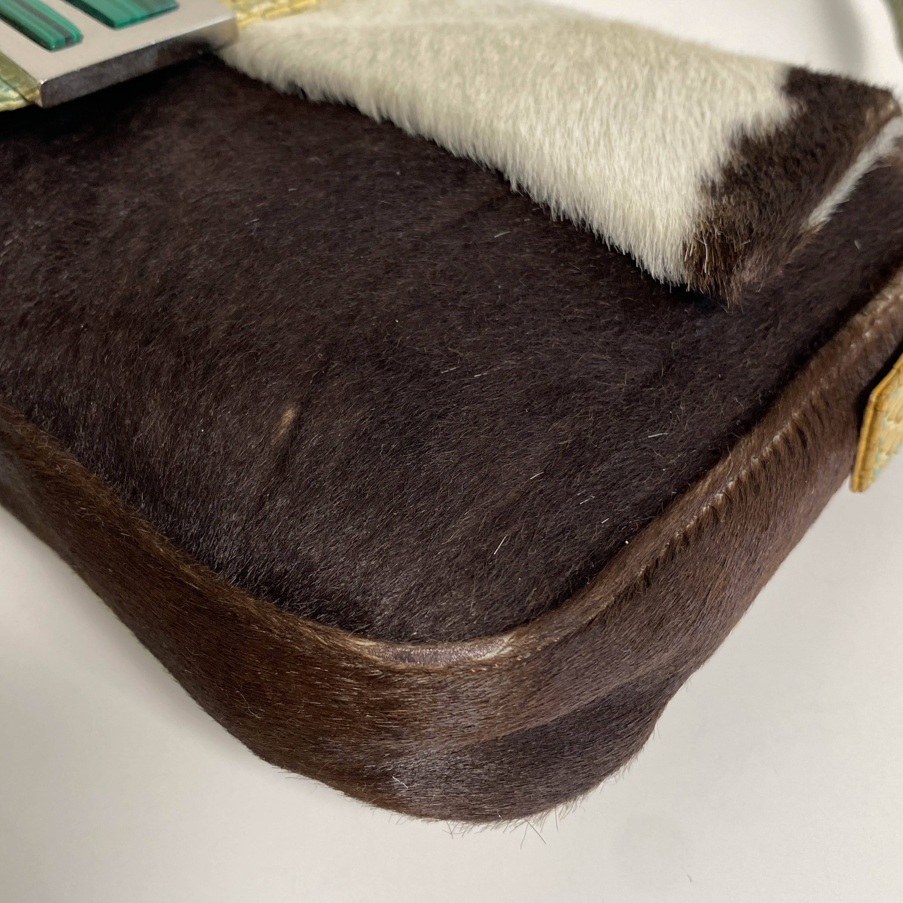 Baguette Pony Hair Cowhide Print Shoulder Bag