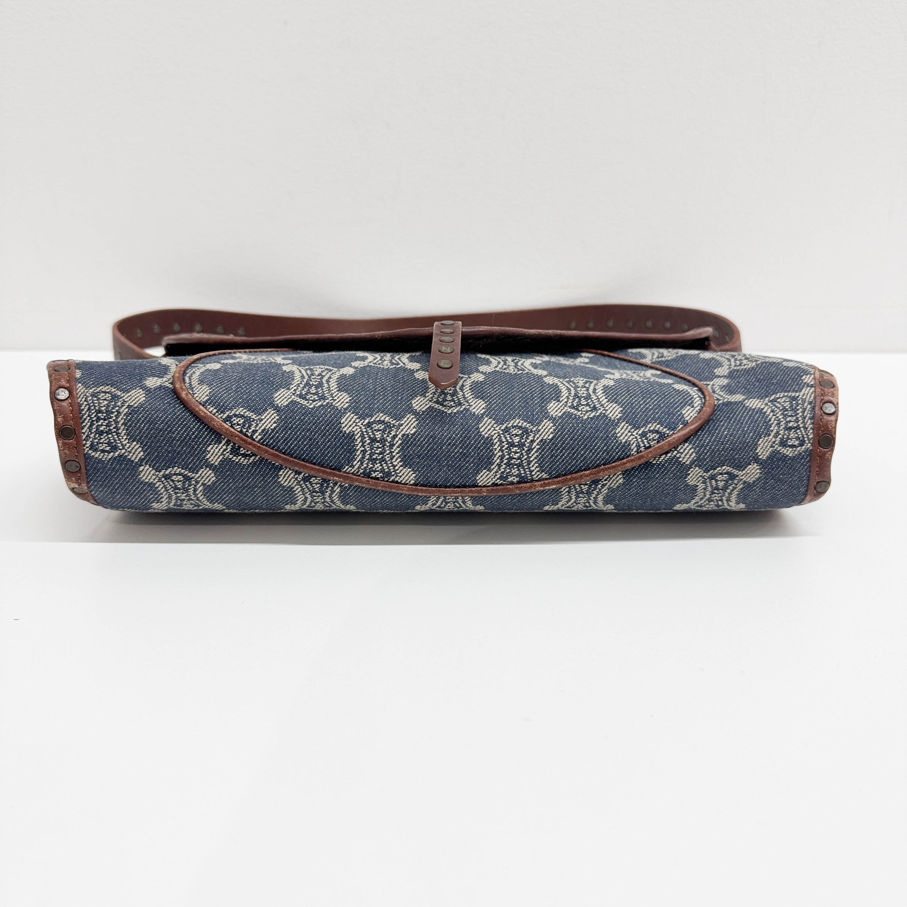 Poulbot Blue Paris Macadam Canvas Shoulder Bag