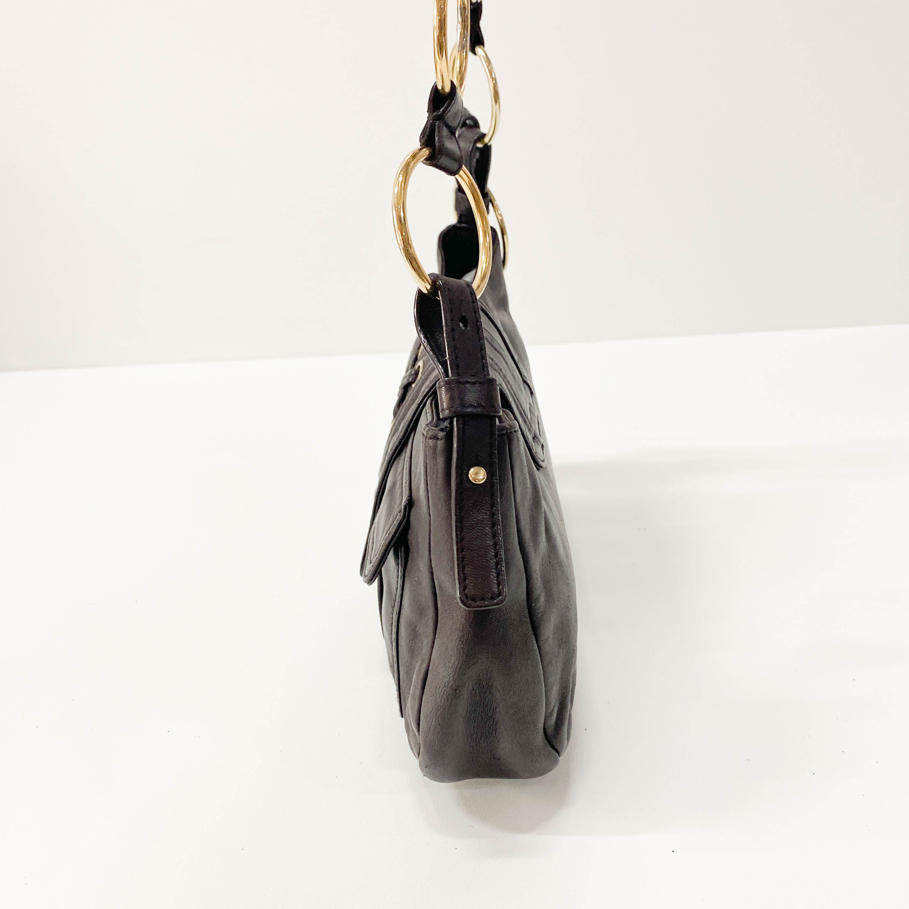 YSL Vintage Brown Leather Chain Shoulder Bag