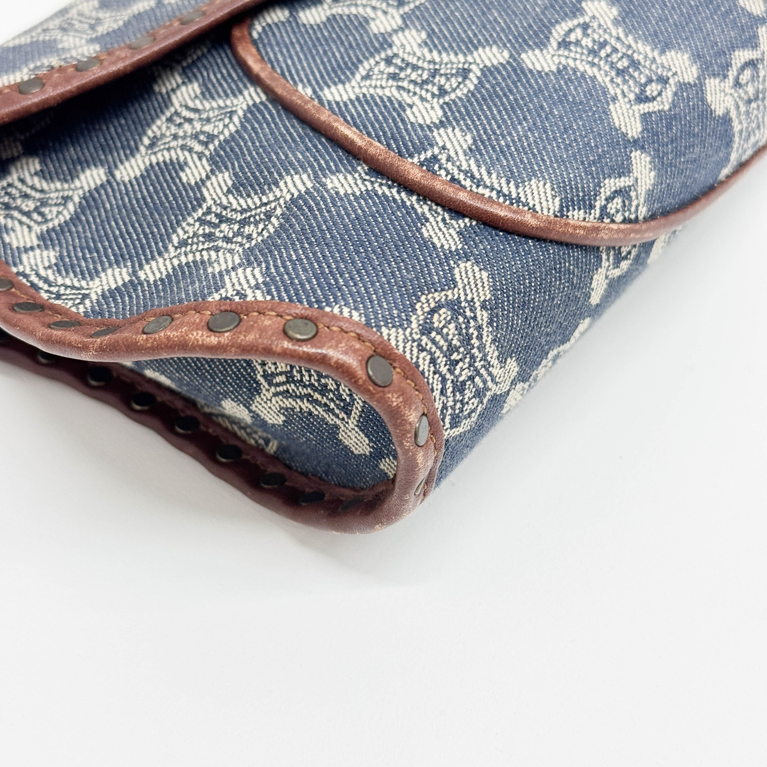 Poulbot Blue Paris Macadam Canvas Shoulder Bag