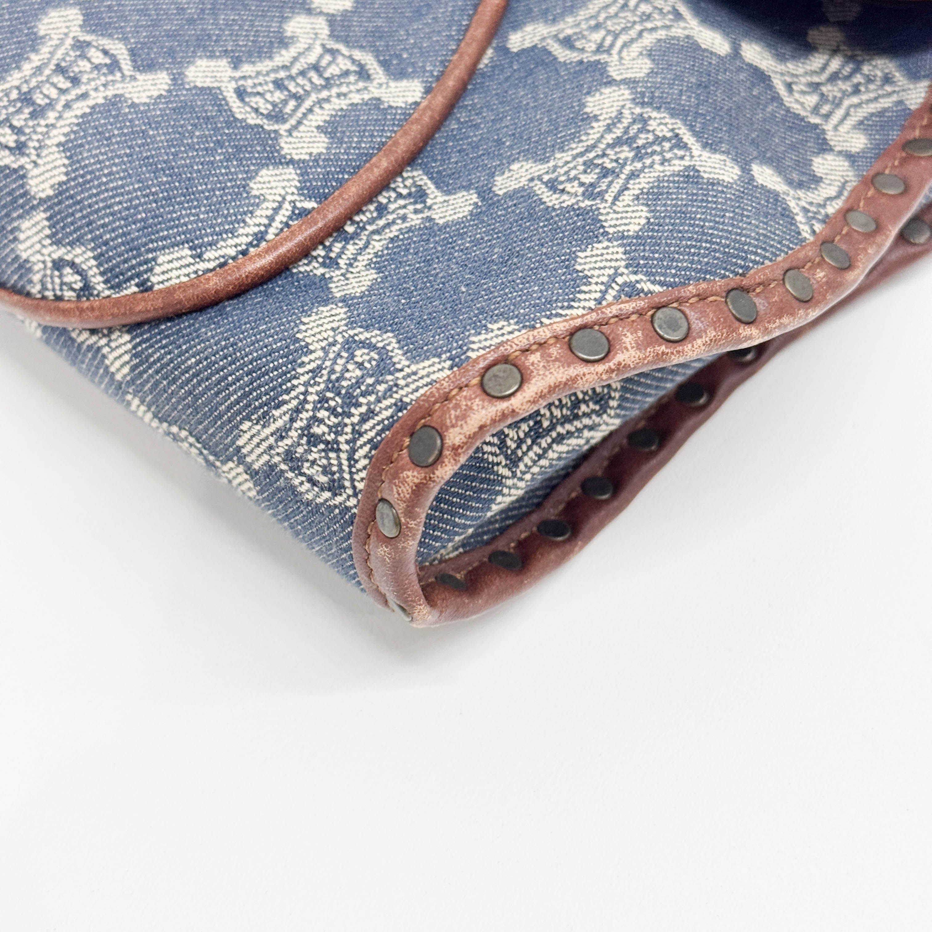 Poulbot Blue Paris Macadam Canvas Shoulder Bag