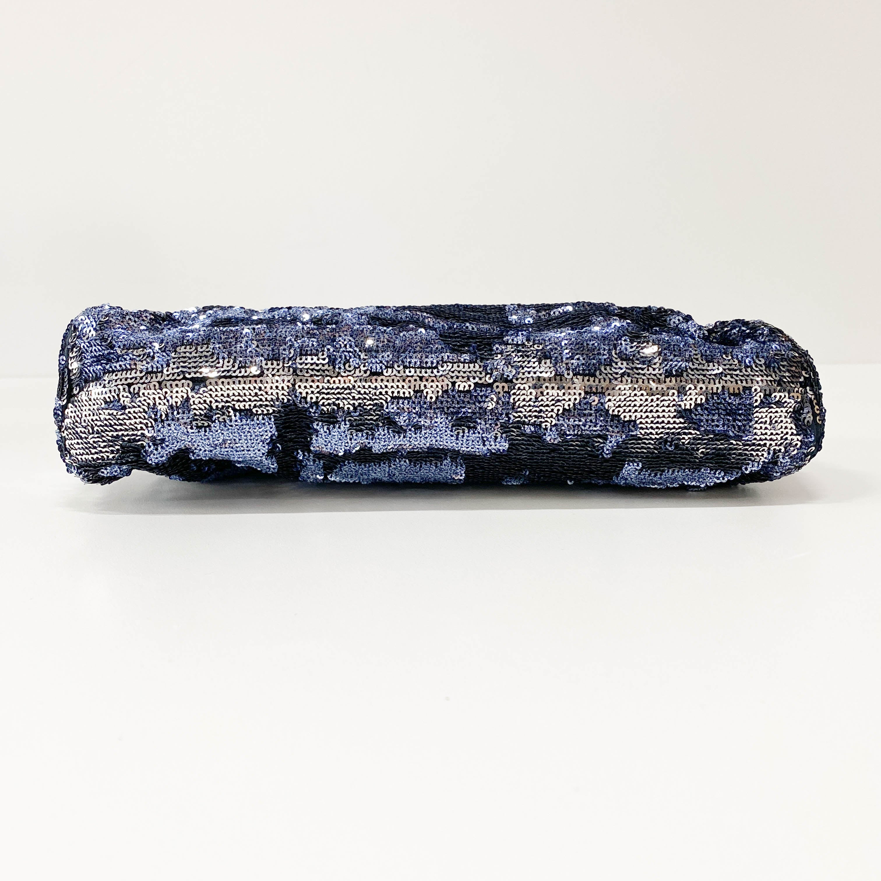 Blue Sequin Clutch Bag