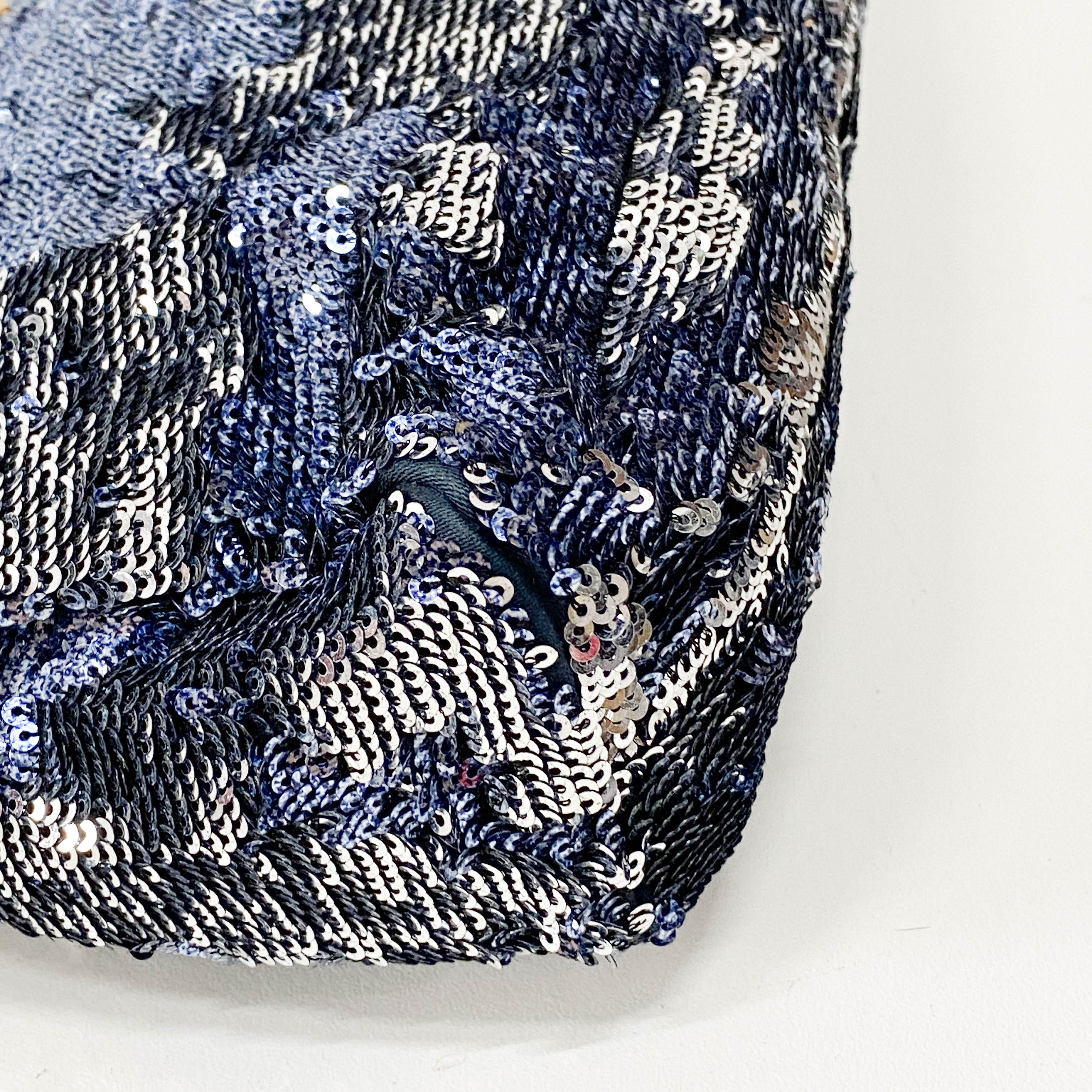 Blue Sequin Clutch Bag