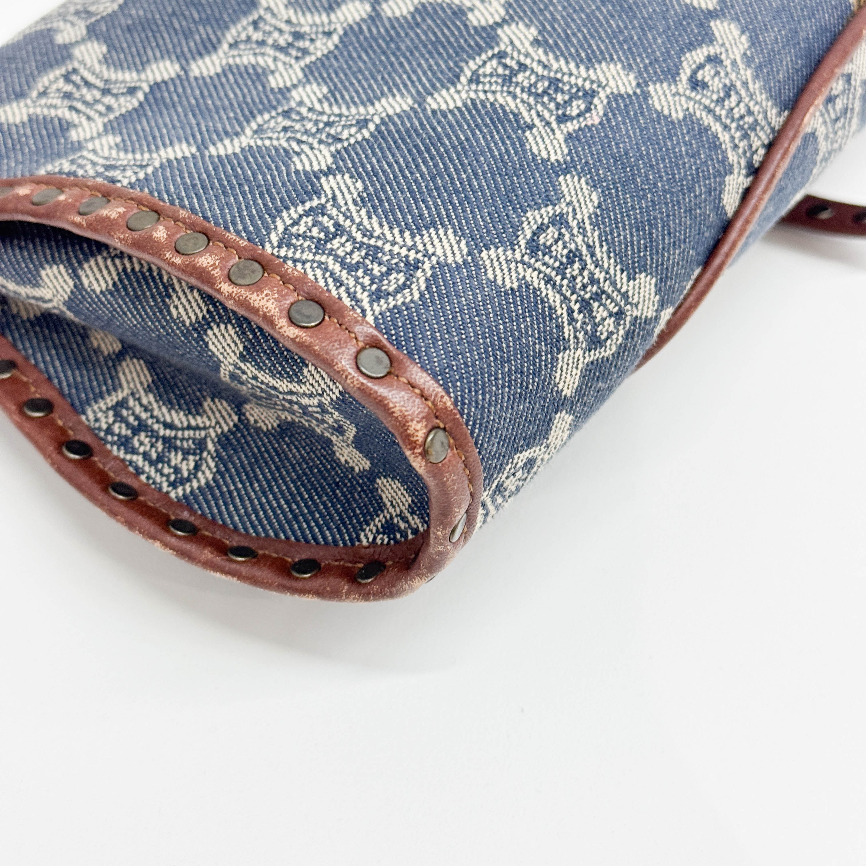 Poulbot Blue Paris Macadam Canvas Shoulder Bag