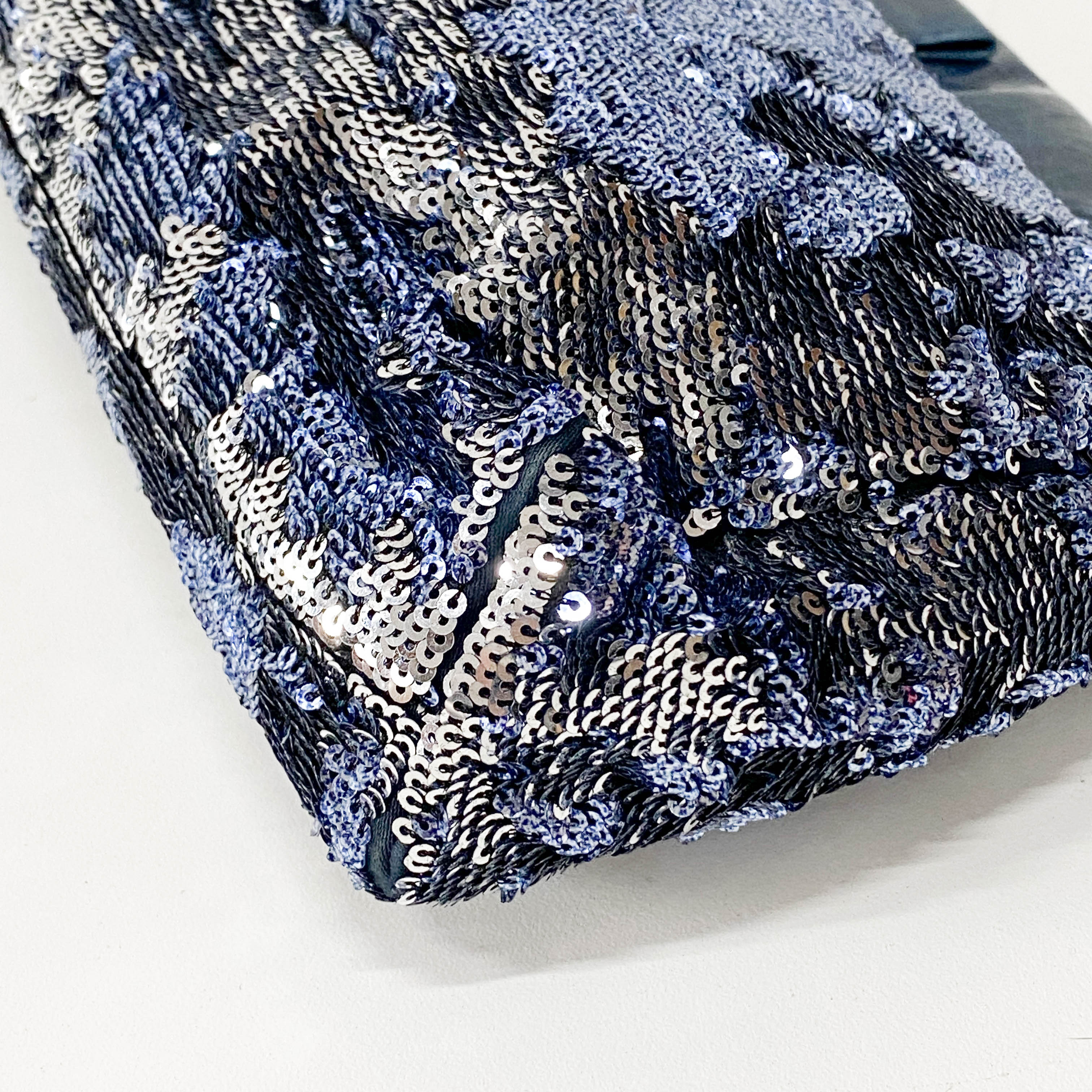 Blue Sequin Clutch Bag