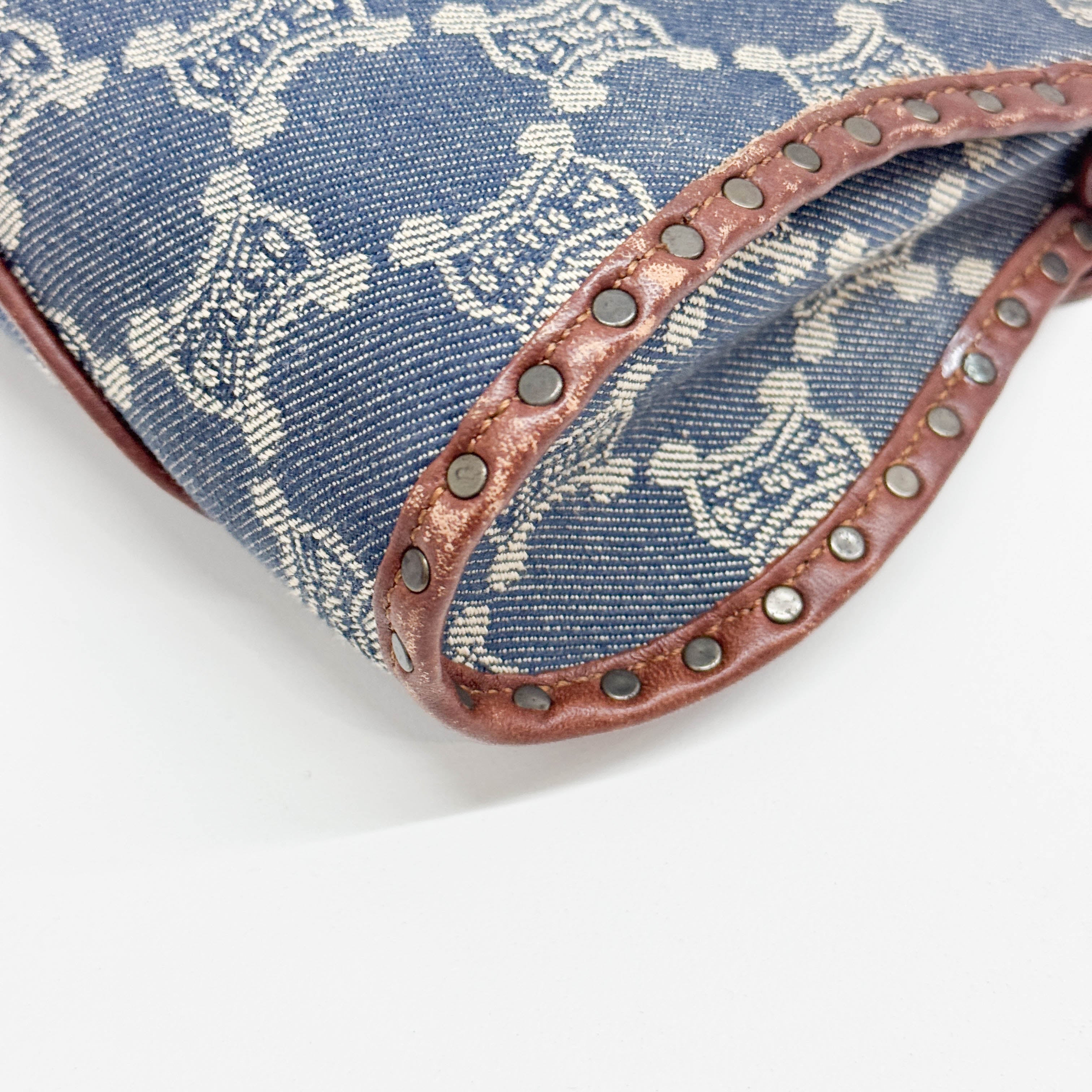 Poulbot Blue Paris Macadam Canvas Shoulder Bag