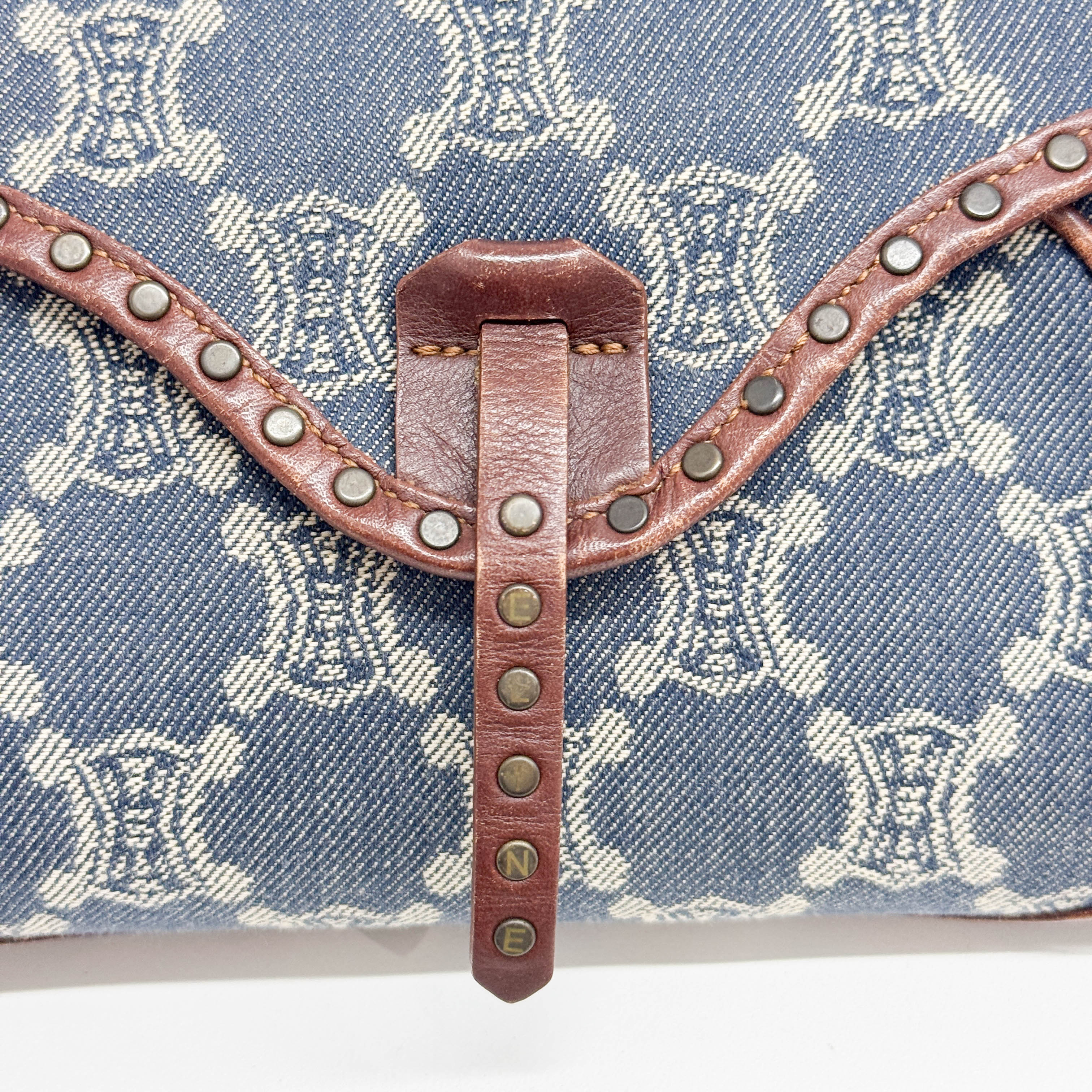 Poulbot Blue Paris Macadam Canvas Shoulder Bag