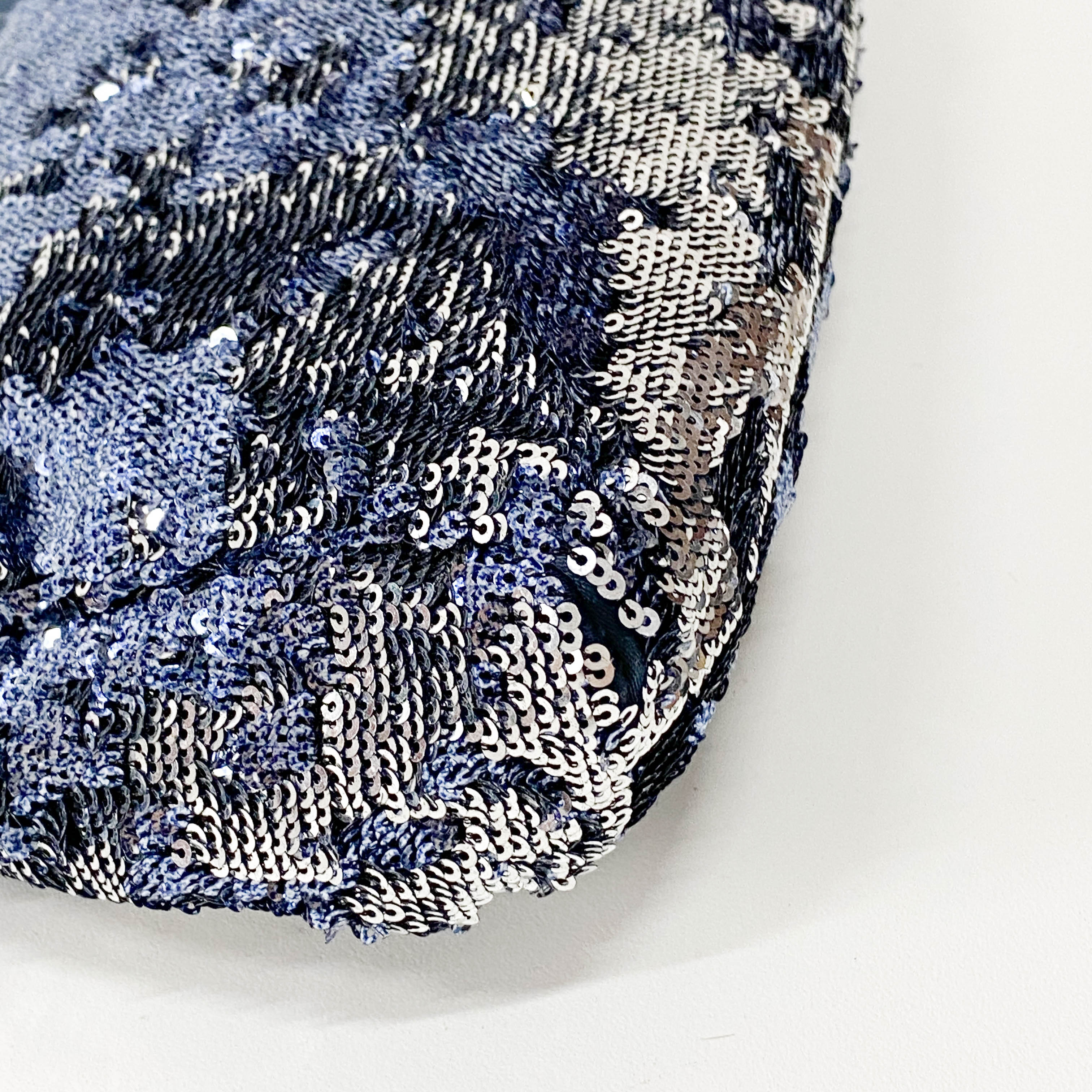 Blue Sequin Clutch Bag