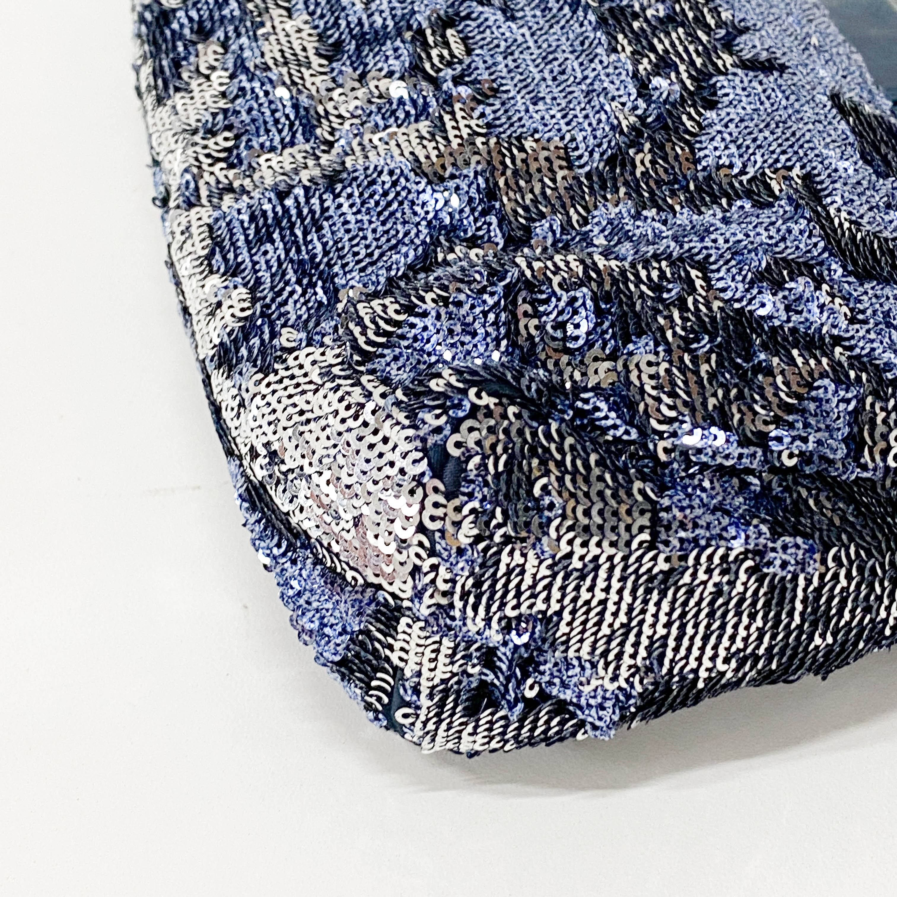 Blue Sequin Clutch Bag