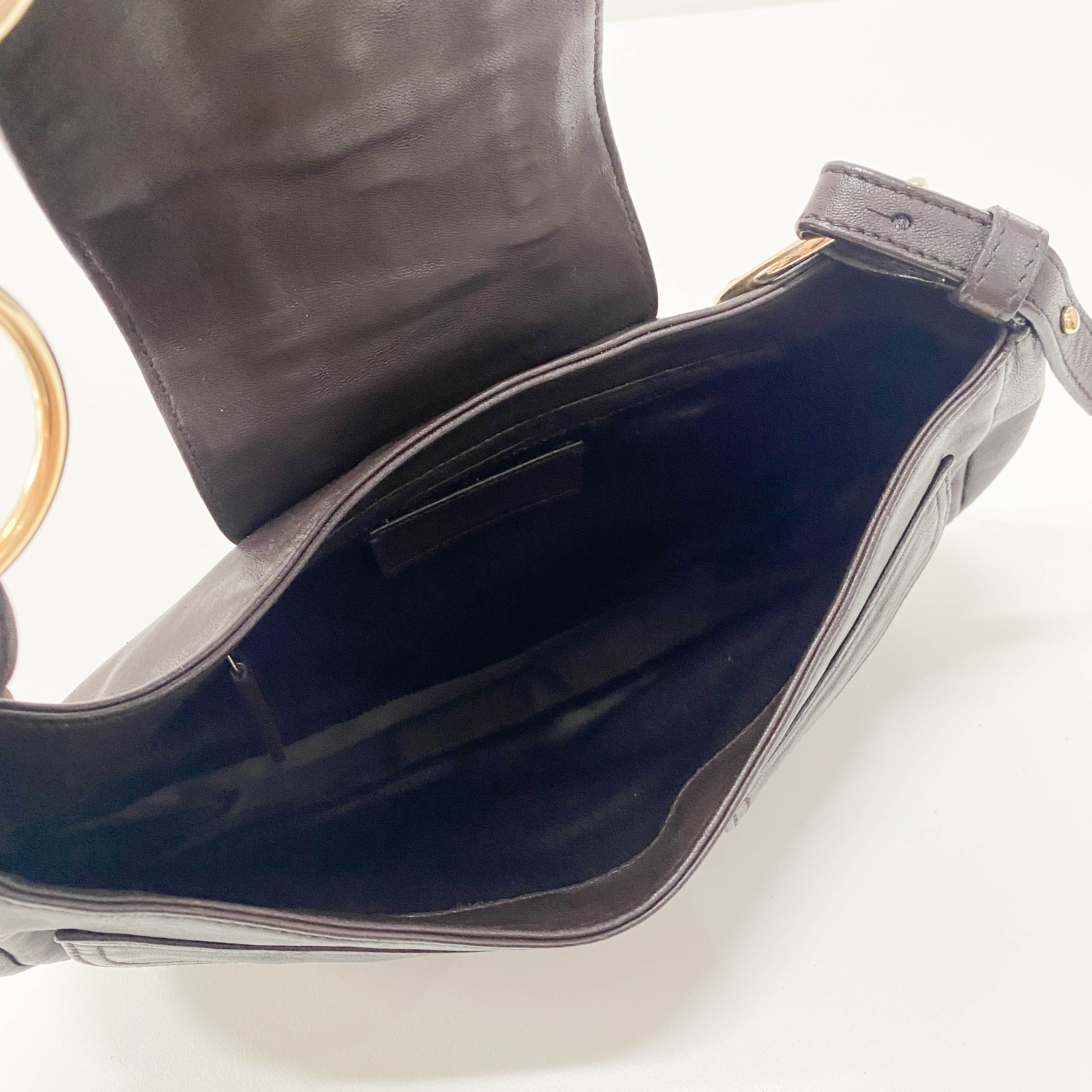 YSL Vintage Brown Leather Chain Shoulder Bag