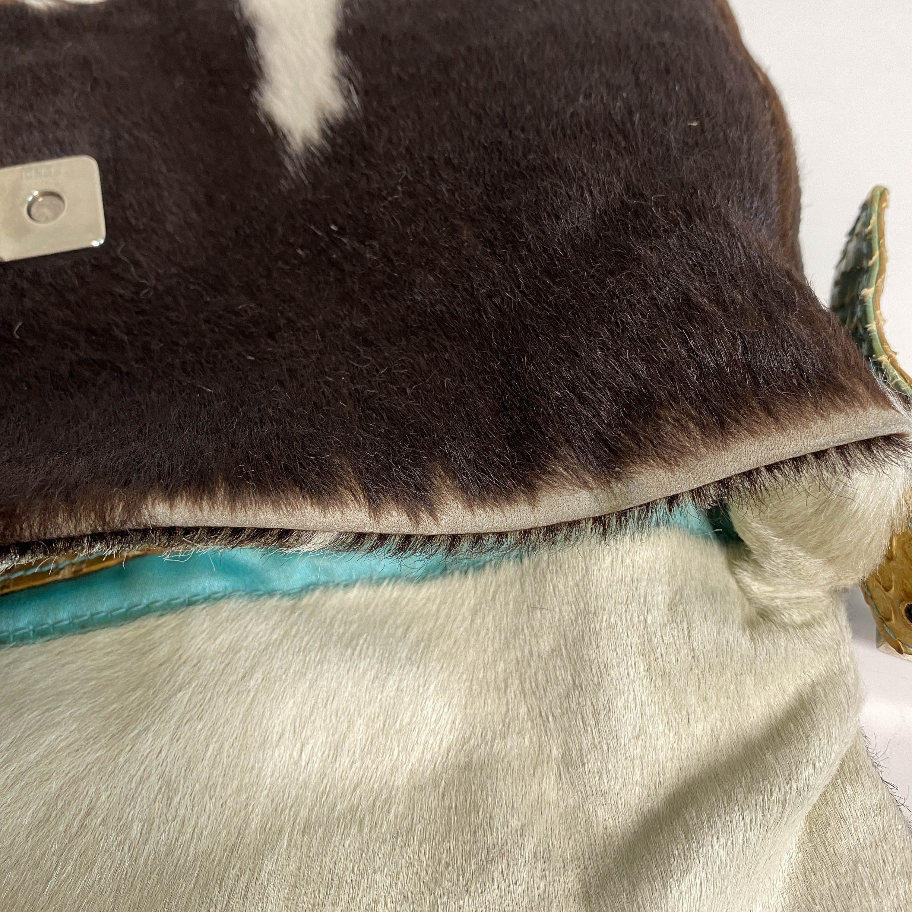 Baguette Pony Hair Cowhide Print Shoulder Bag