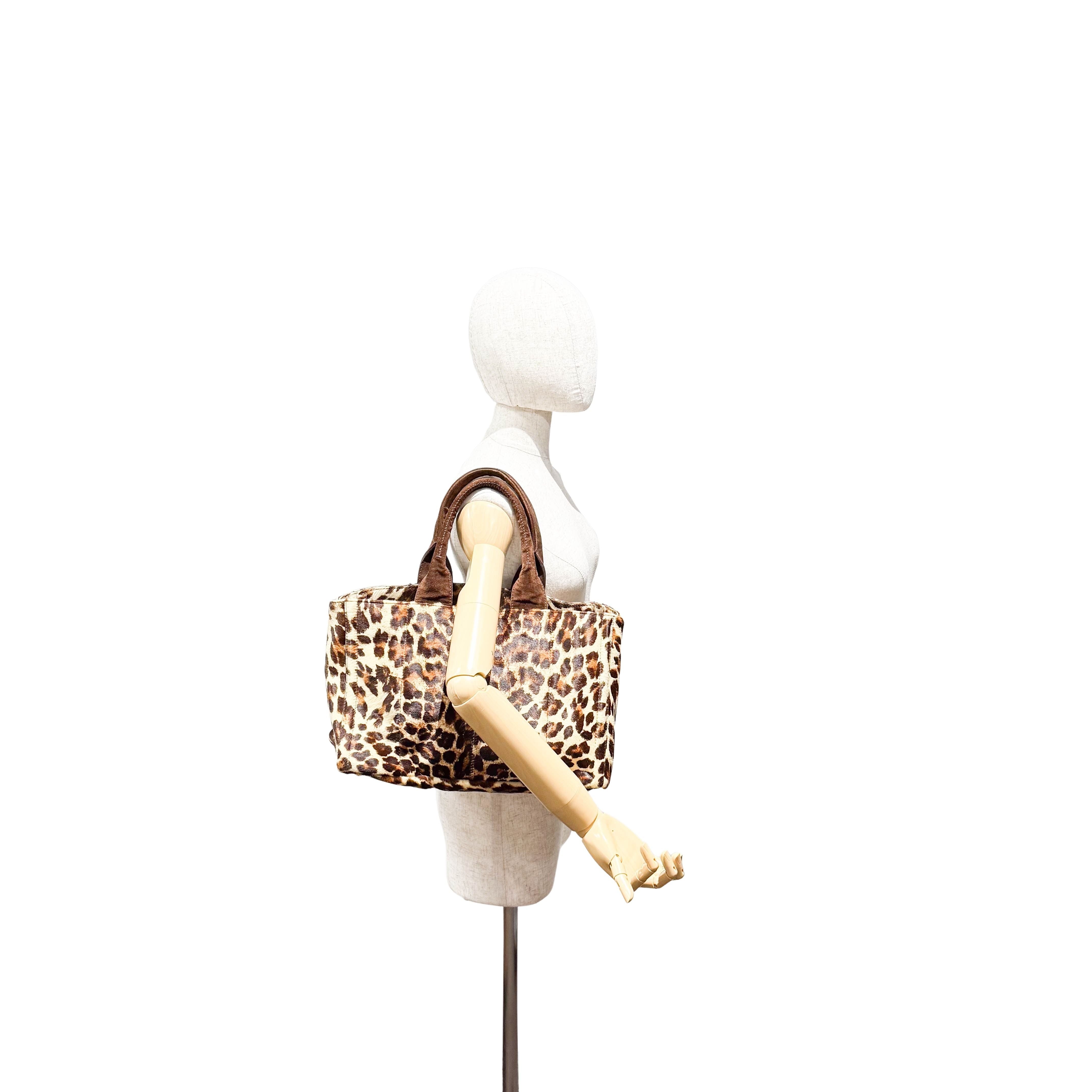 Canapa Yellow Leopard Print Pony Hair & Suede Handbag