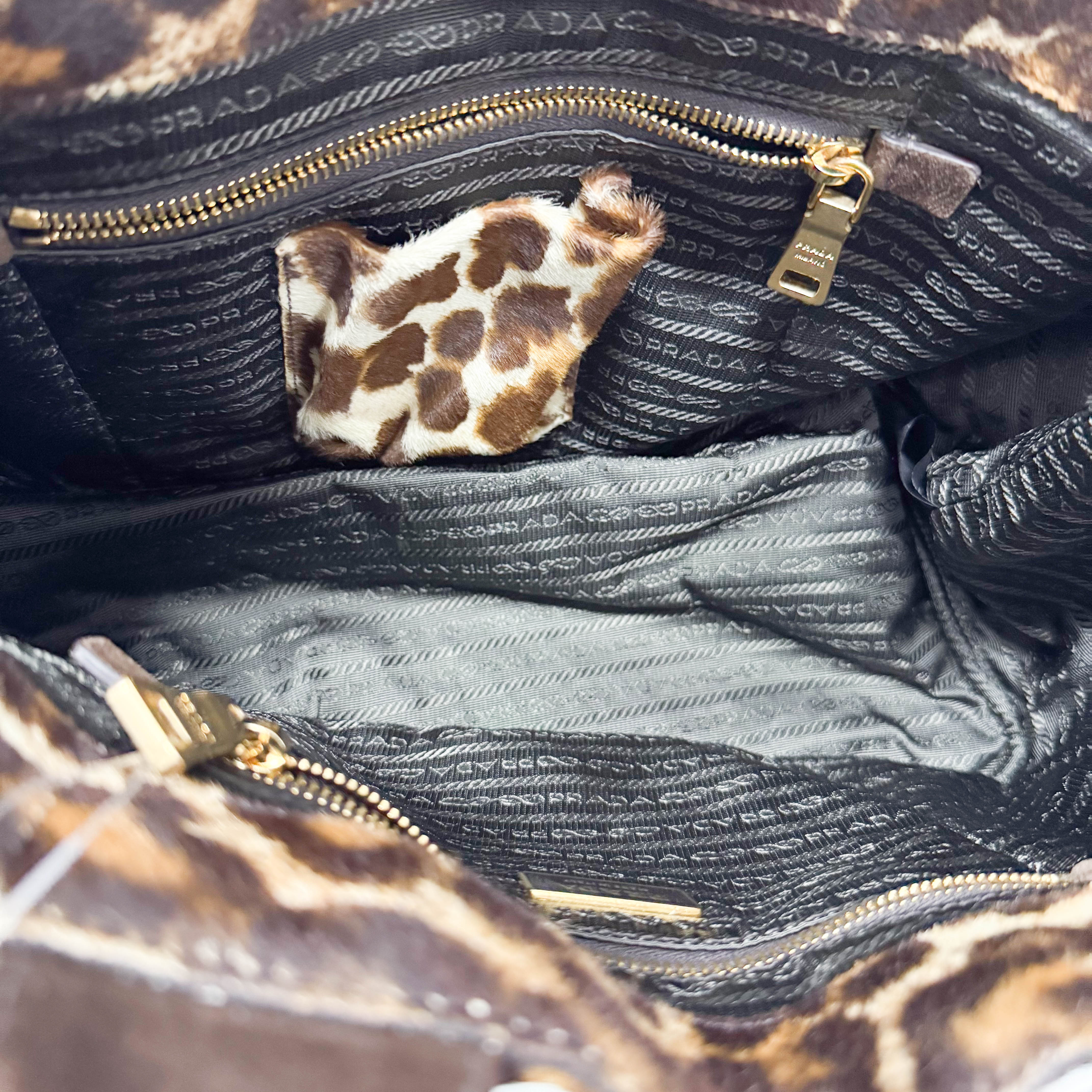 Canapa Yellow Leopard Print Pony Hair & Suede Handbag