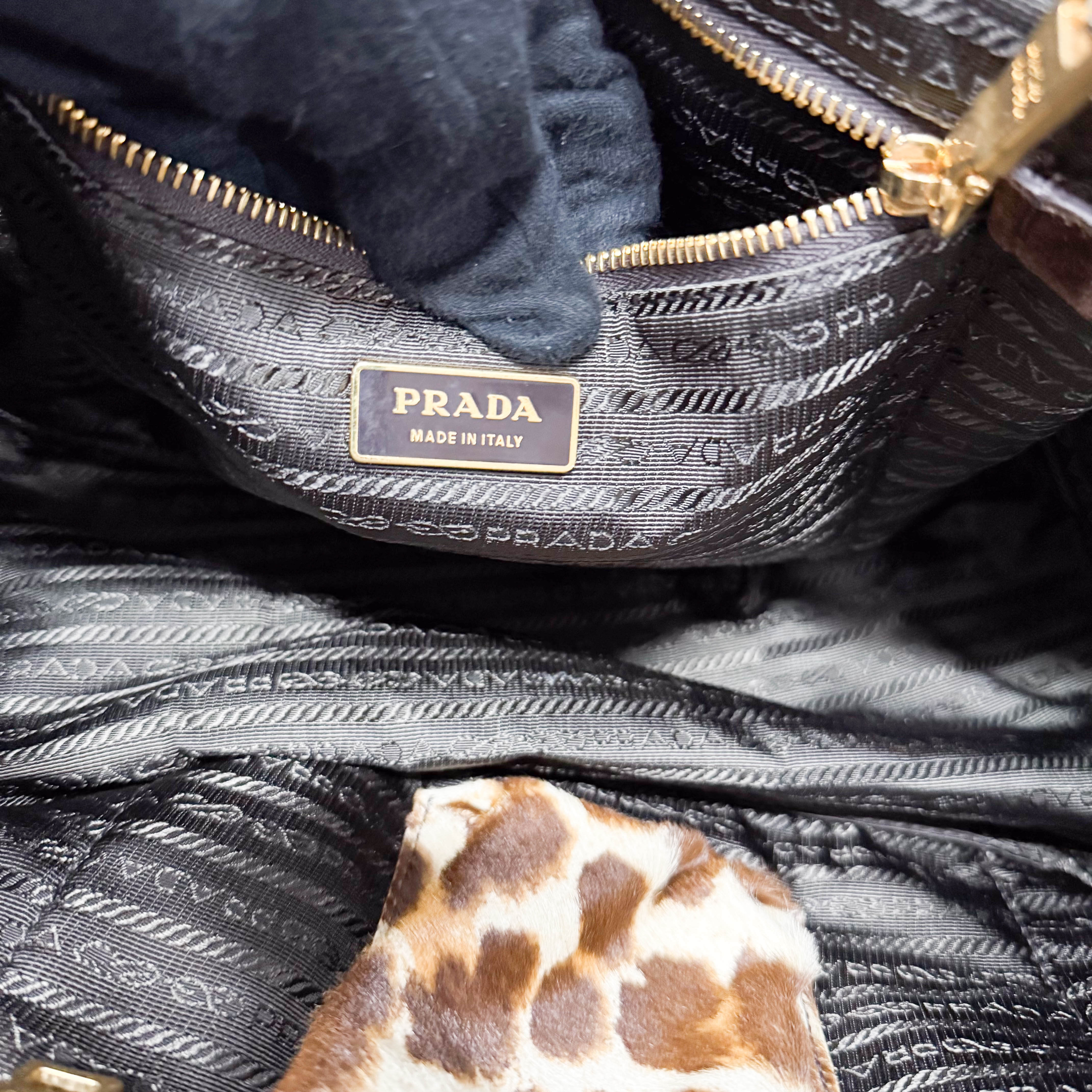 Canapa Yellow Leopard Print Pony Hair & Suede Handbag