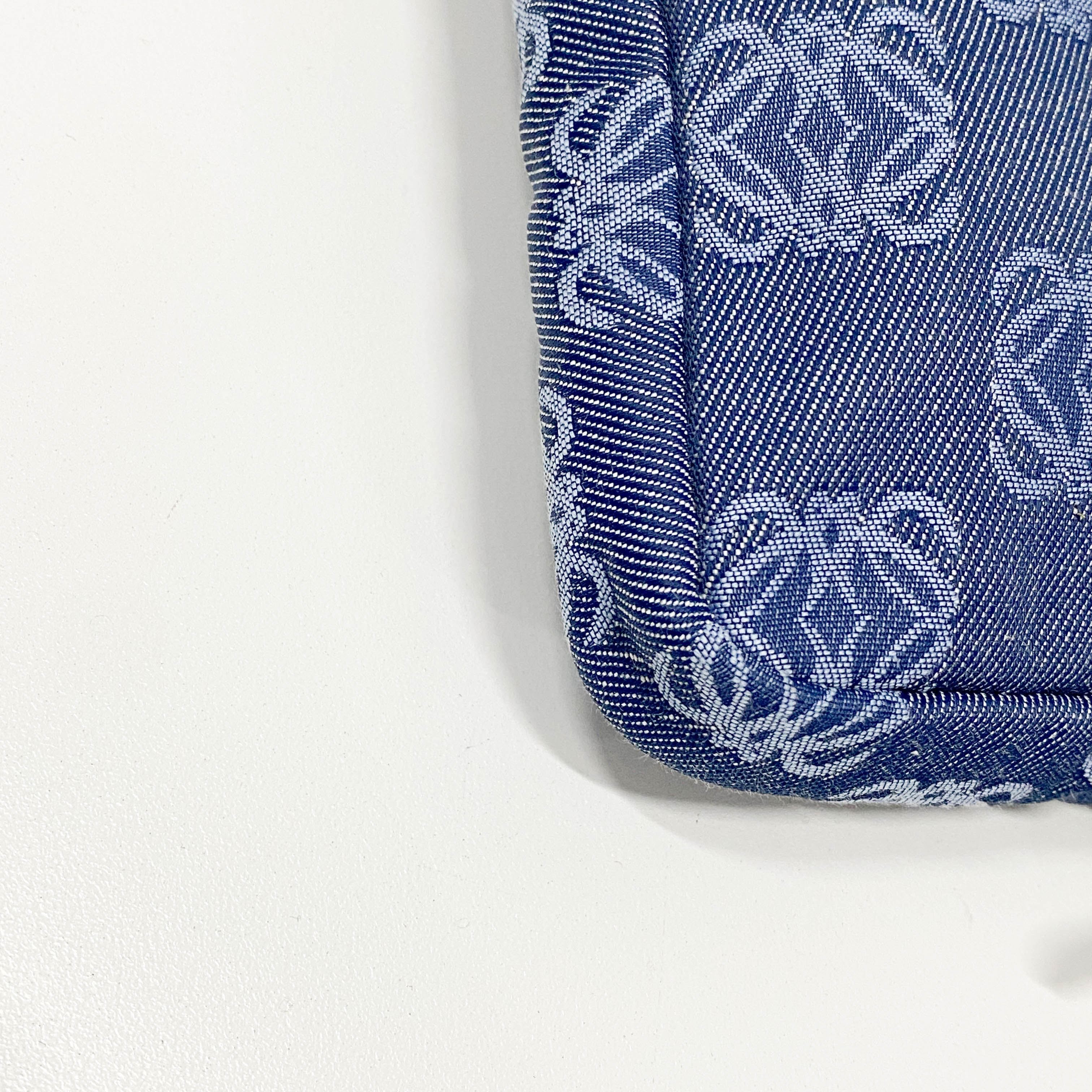 Anagram Blue Canvas Accessory Pouch Shoulder Bag