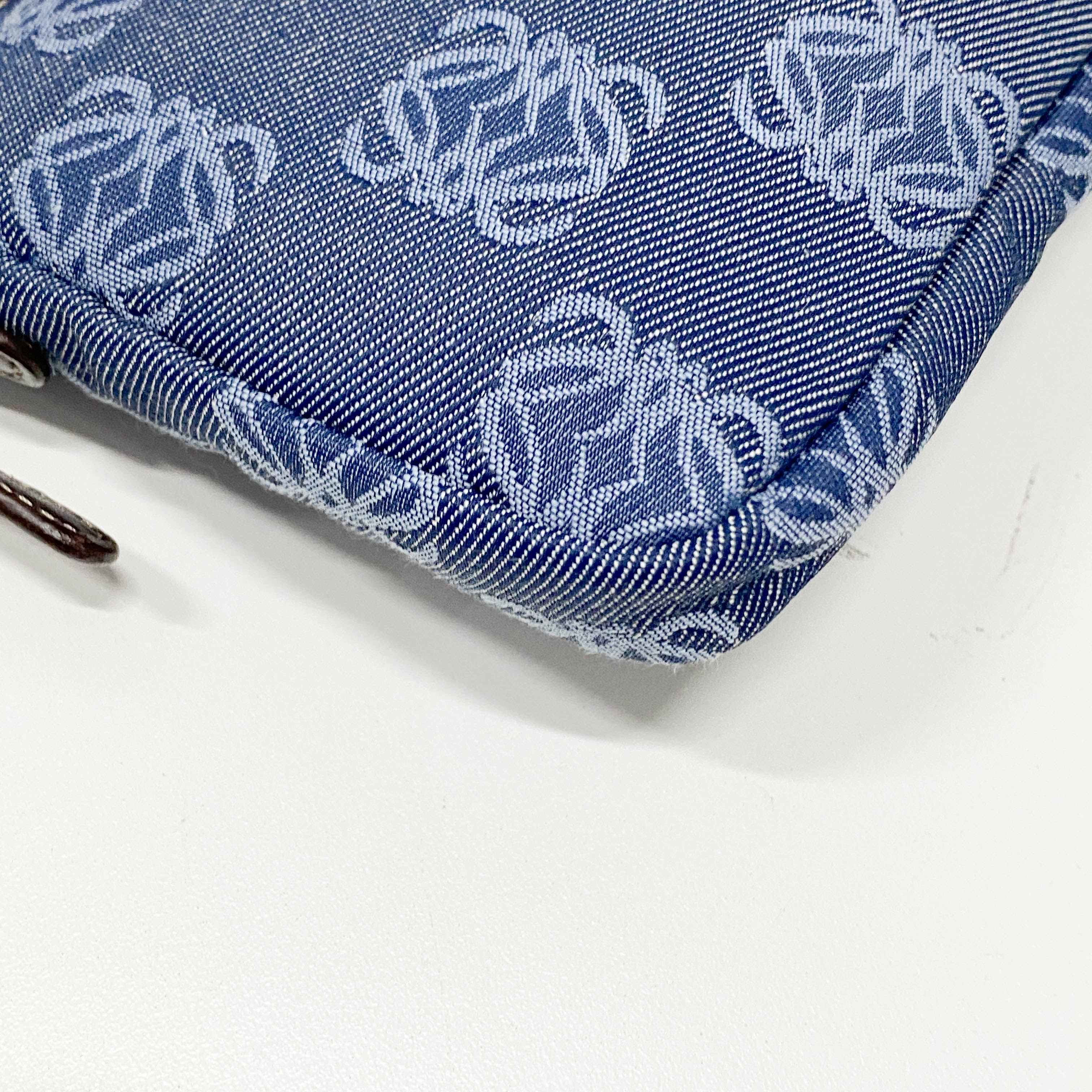 Anagram Blue Canvas Accessory Pouch Shoulder Bag