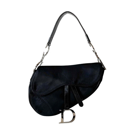 Saddle Black Nylon Shoulder Bag