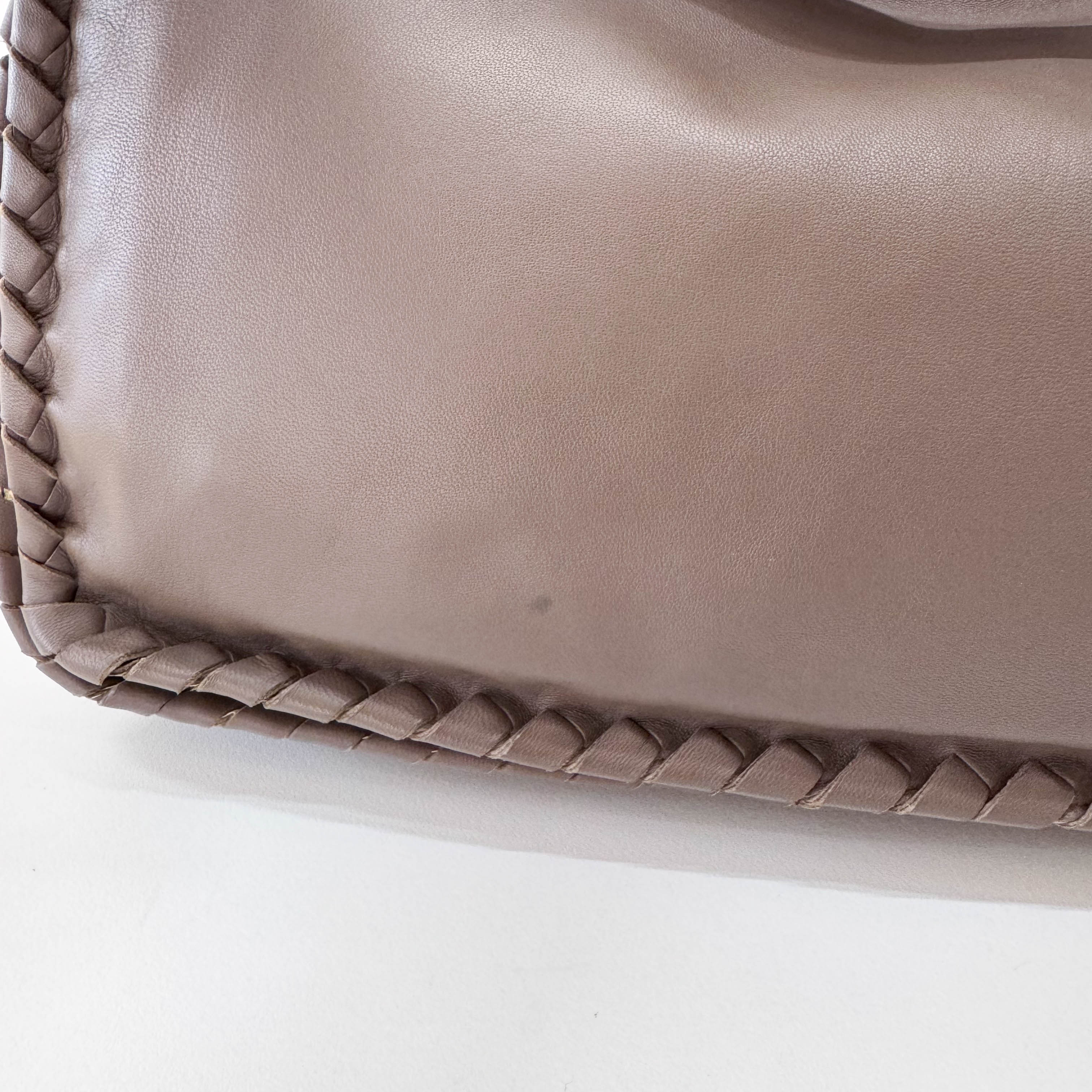 Brown Leather and Lizard Detail Bag