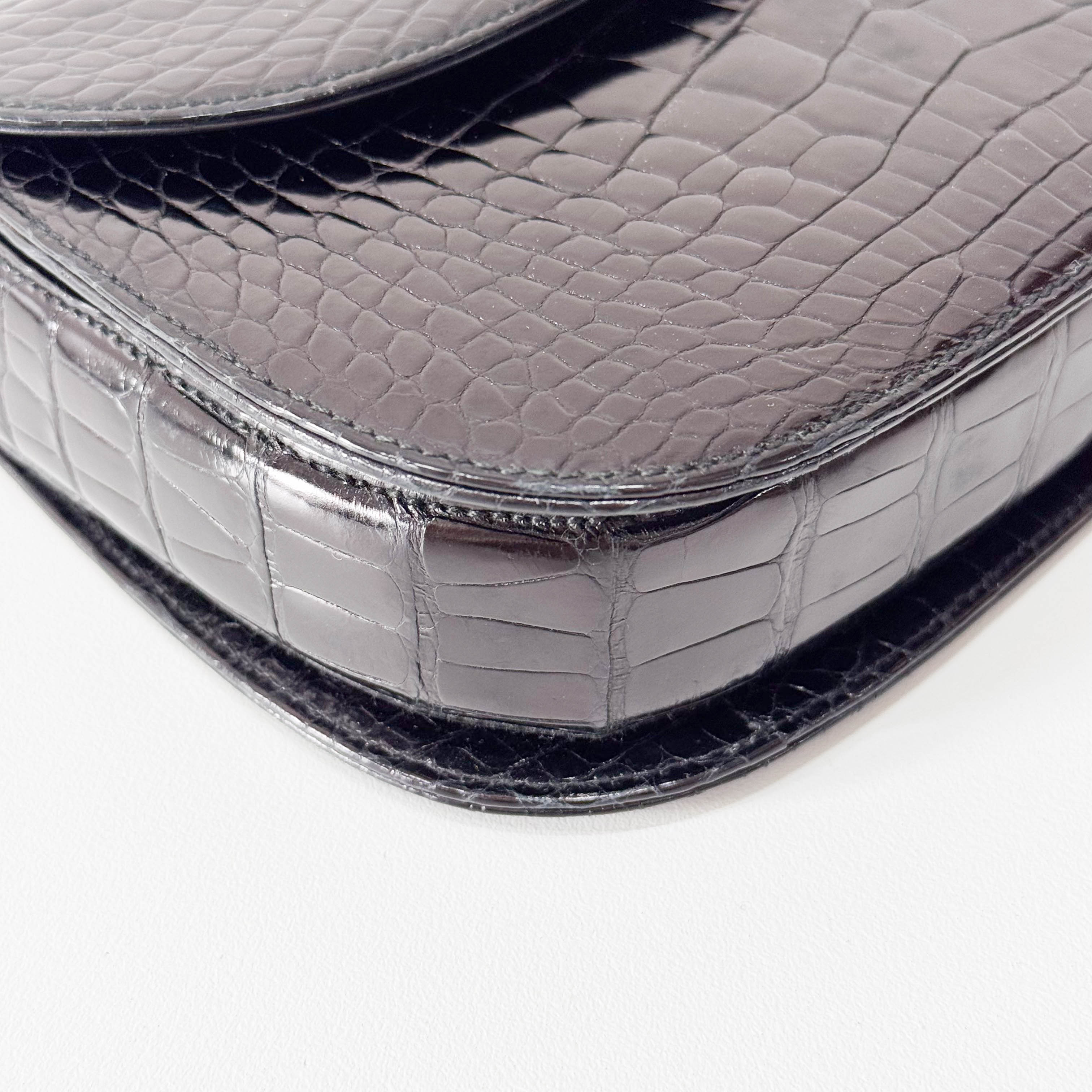 Black Leather Top Handle Bag