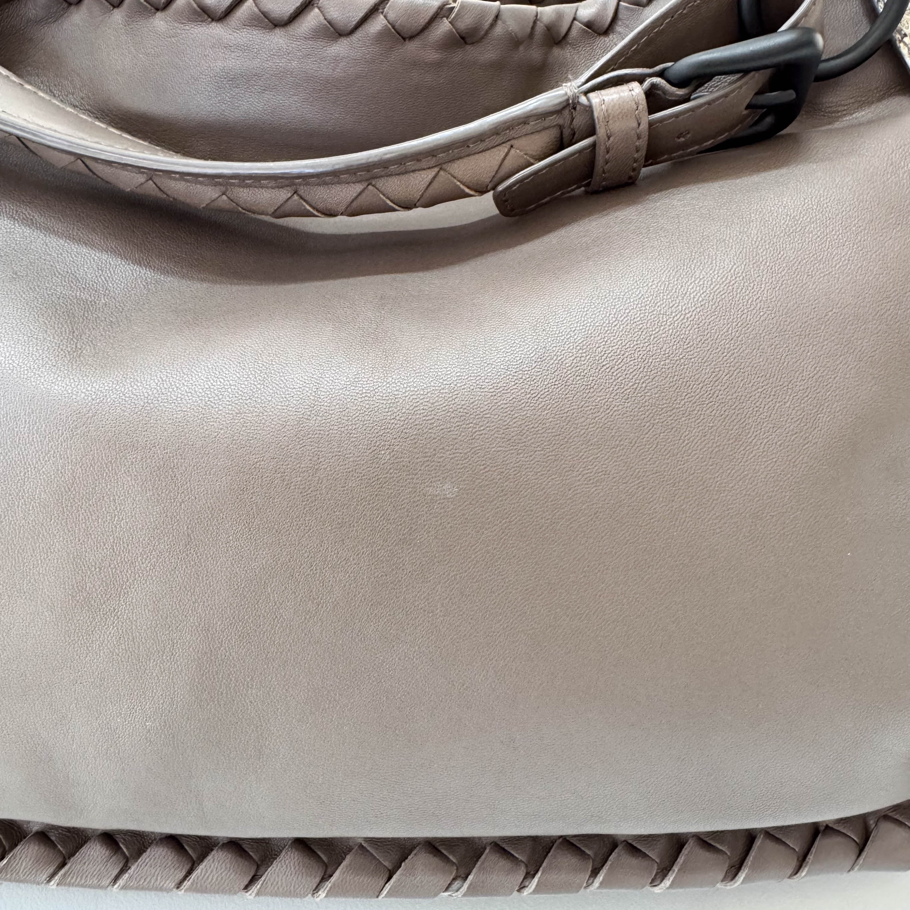 Brown Leather and Lizard Detail Bag