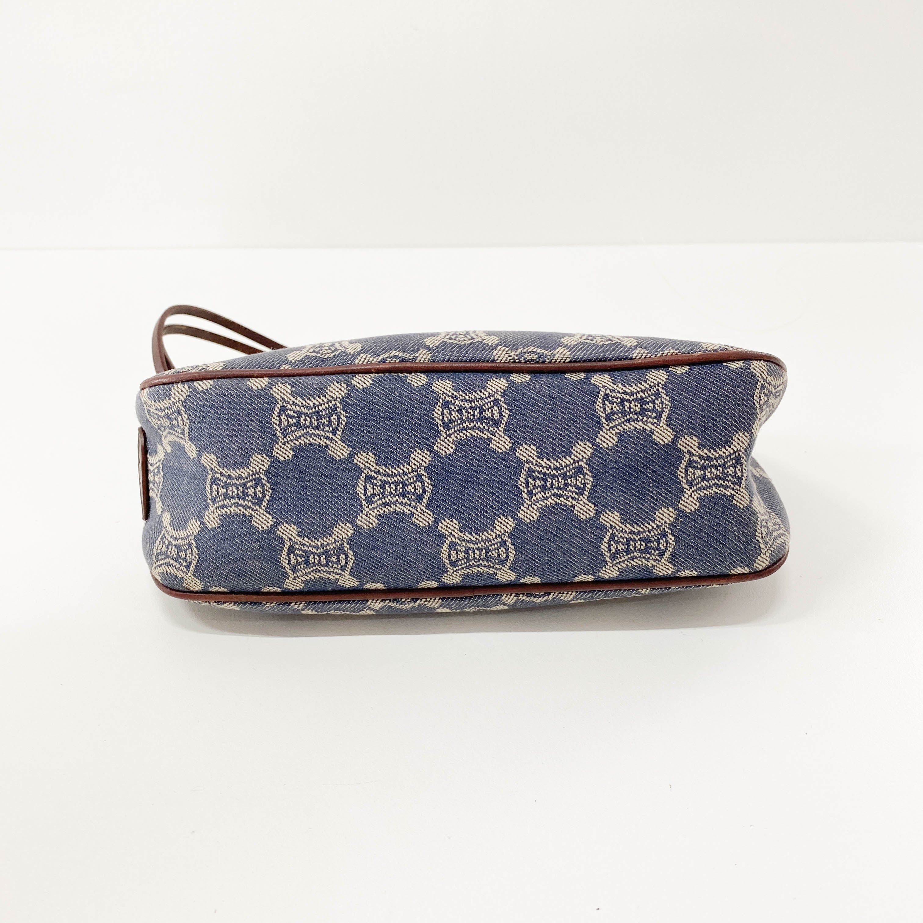 Paris Macadam Triomphe Blue Denim Pochette Shoulder Bag