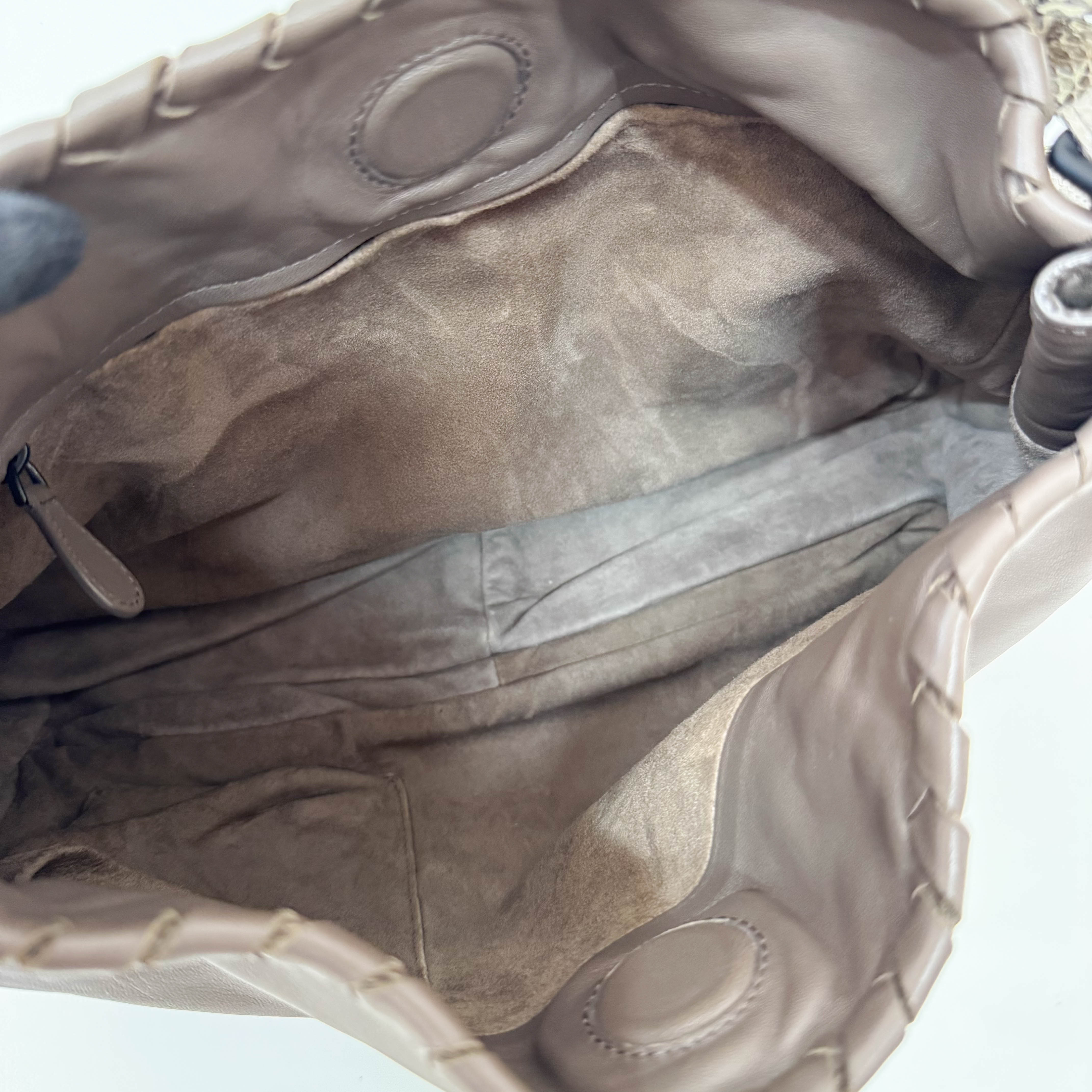 Brown Leather and Lizard Detail Bag