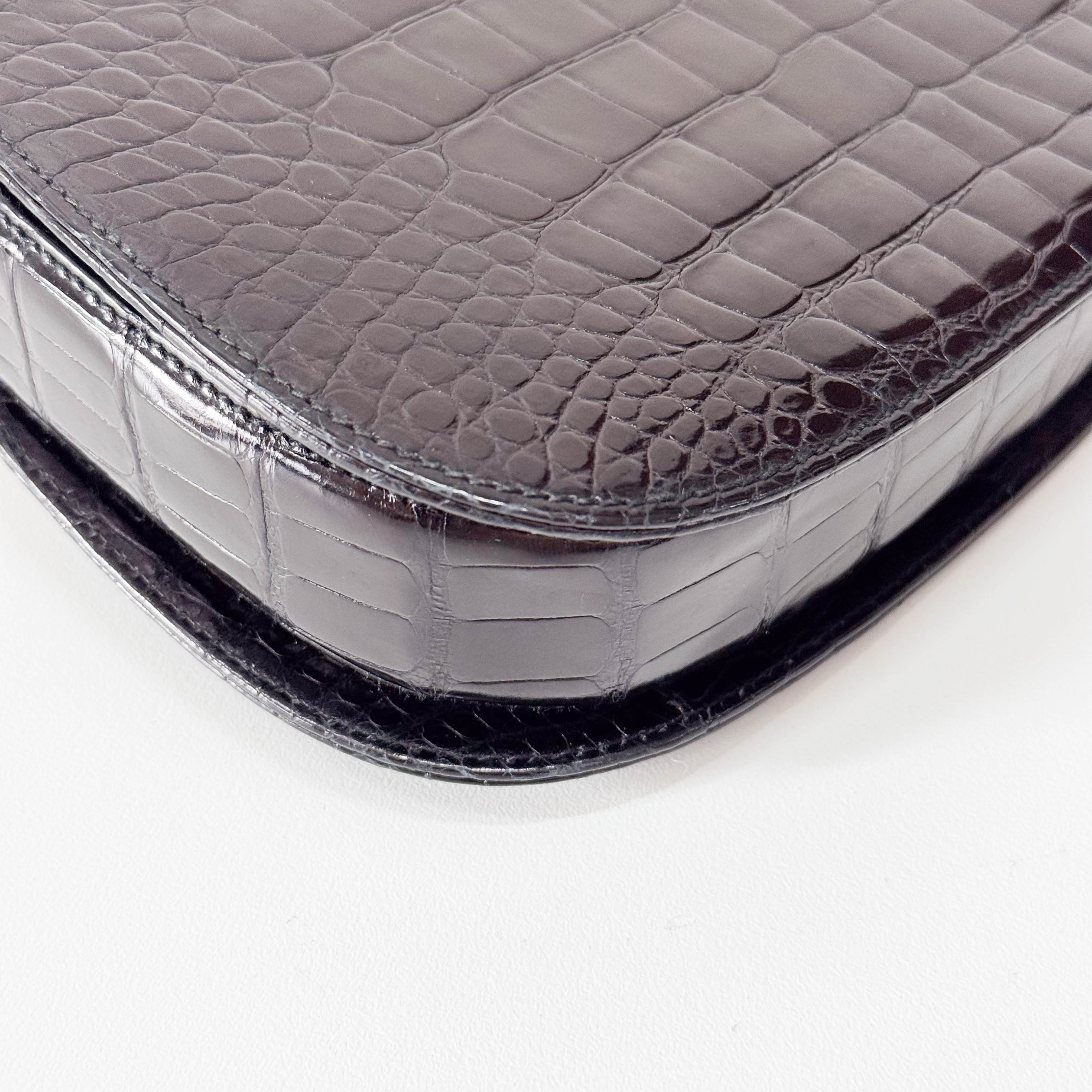 Black Leather Top Handle Bag