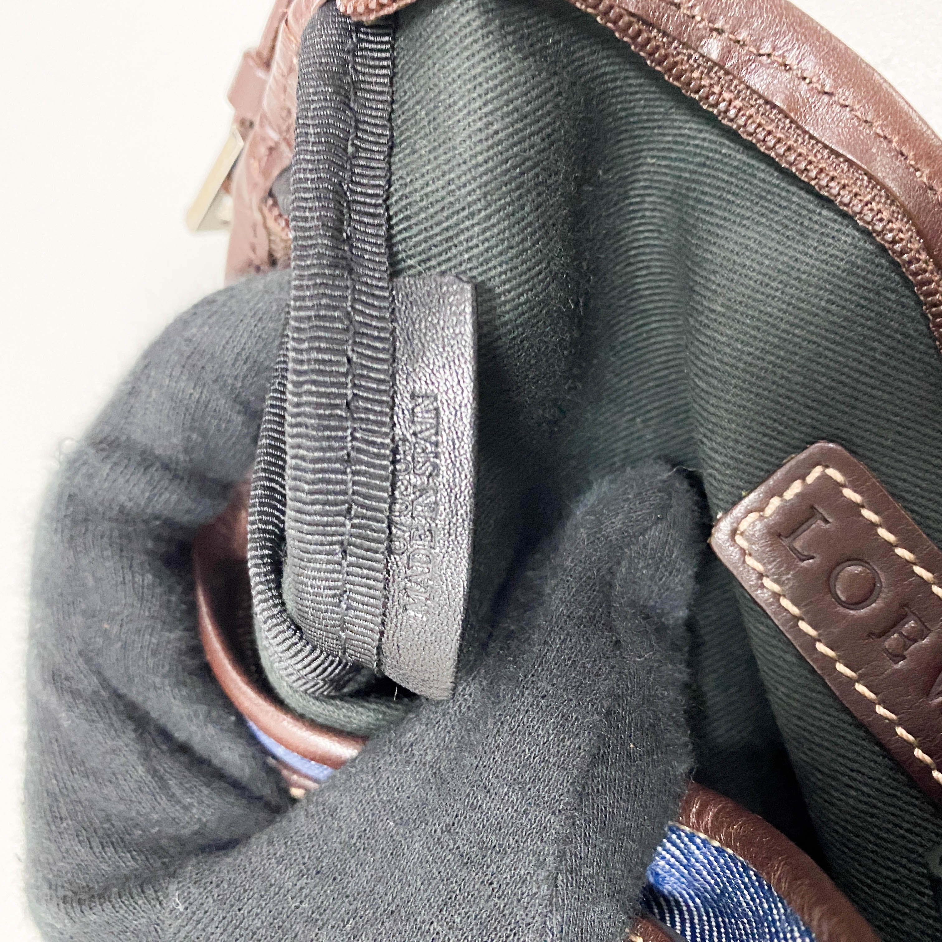 Anagram Blue Canvas Accessory Pouch Shoulder Bag