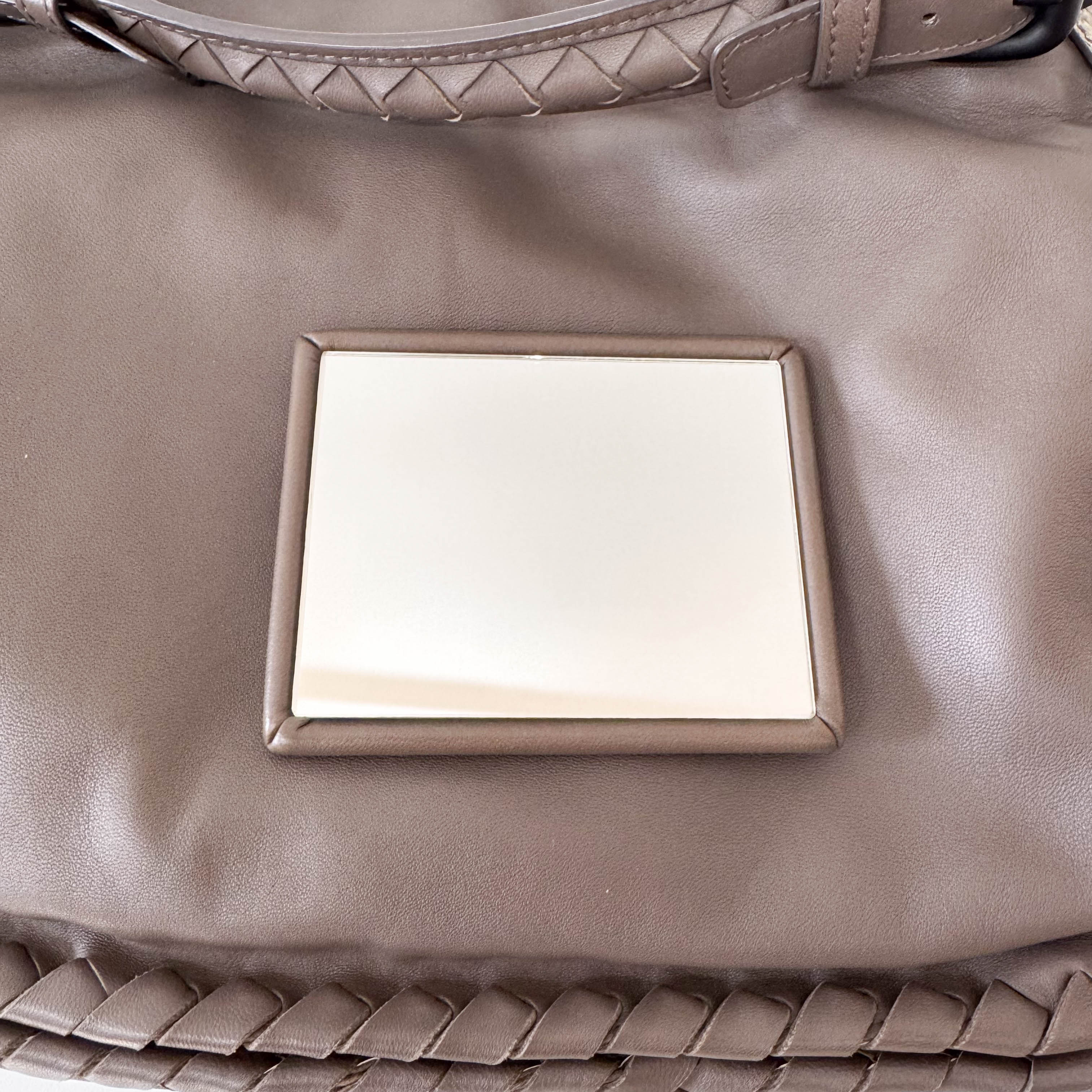 Brown Leather and Lizard Detail Bag