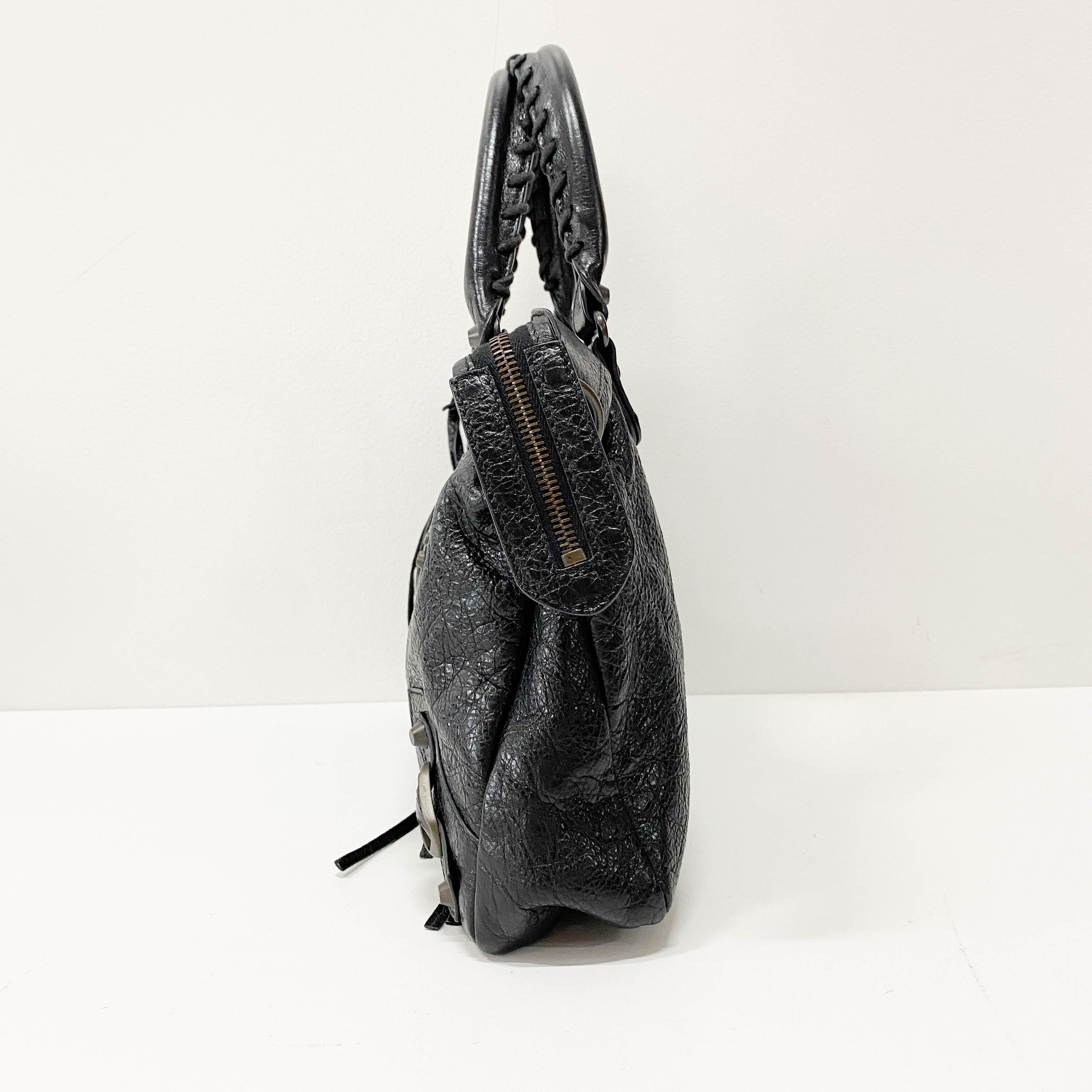 The First Black Leather Two Way Bag
