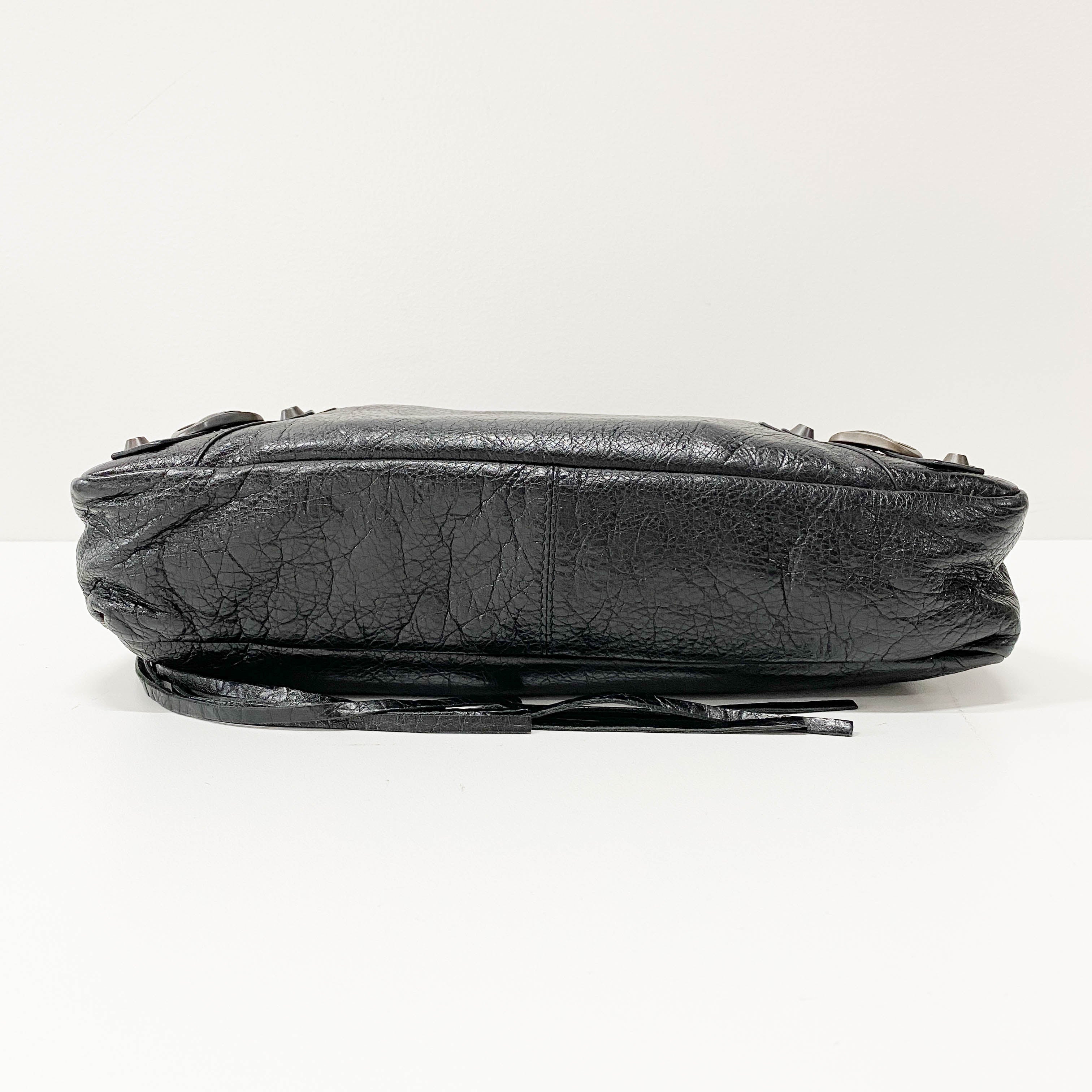 The First Black Leather Two Way Bag