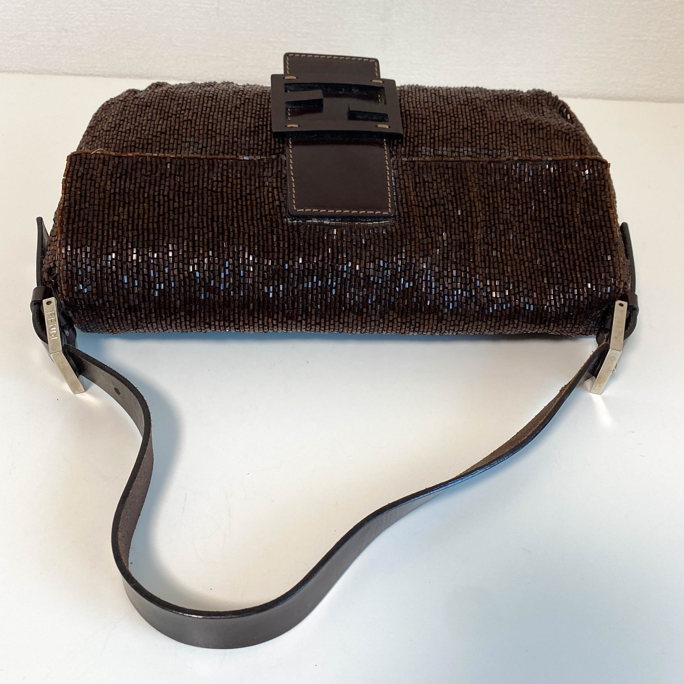 FENDI Brown Beaded Baguette Shoulder Bag, in , Sold by HIVE PRELOVED - Shoulder Bags, ,