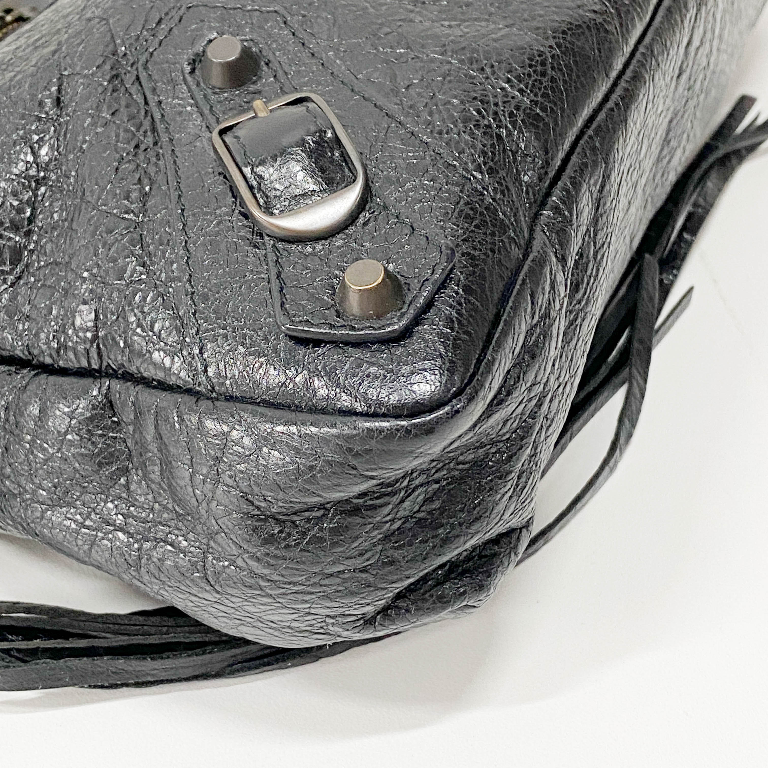 The First Black Leather Two Way Bag