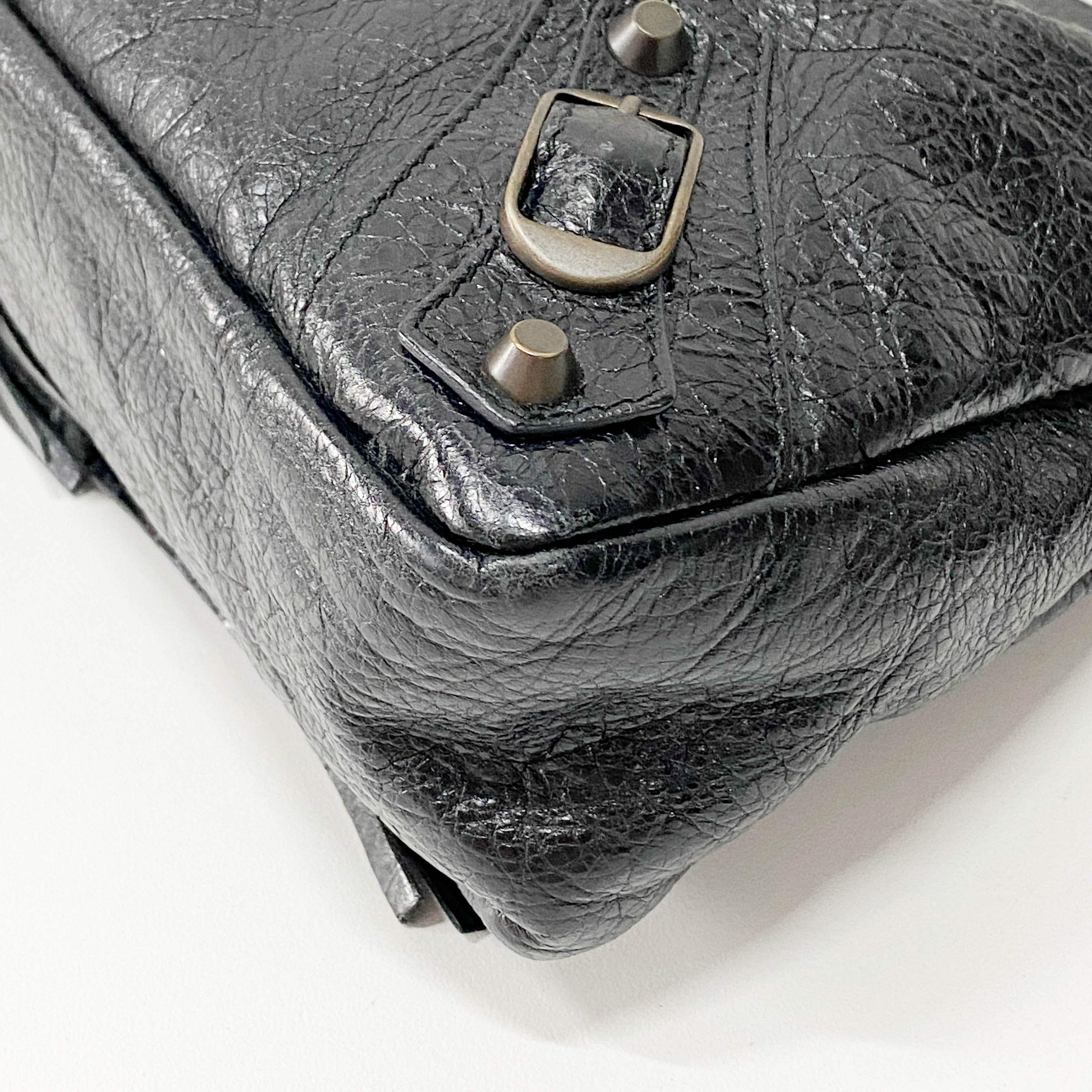 The First Black Leather Two Way Bag