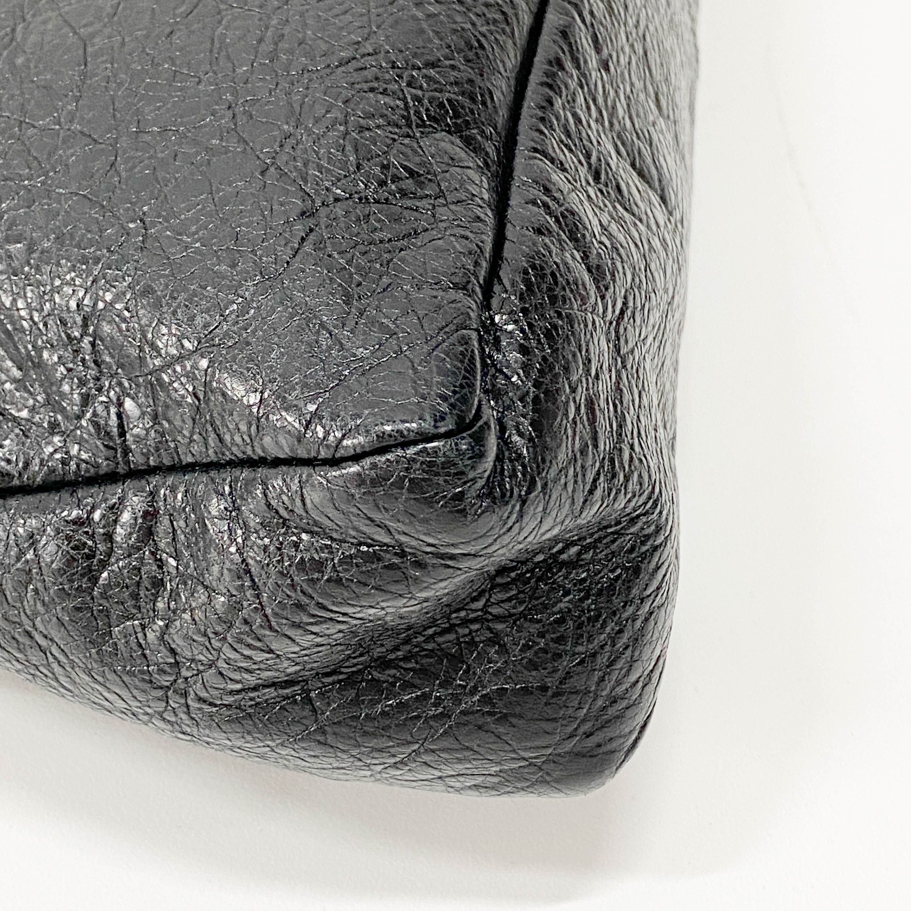 The First Black Leather Two Way Bag