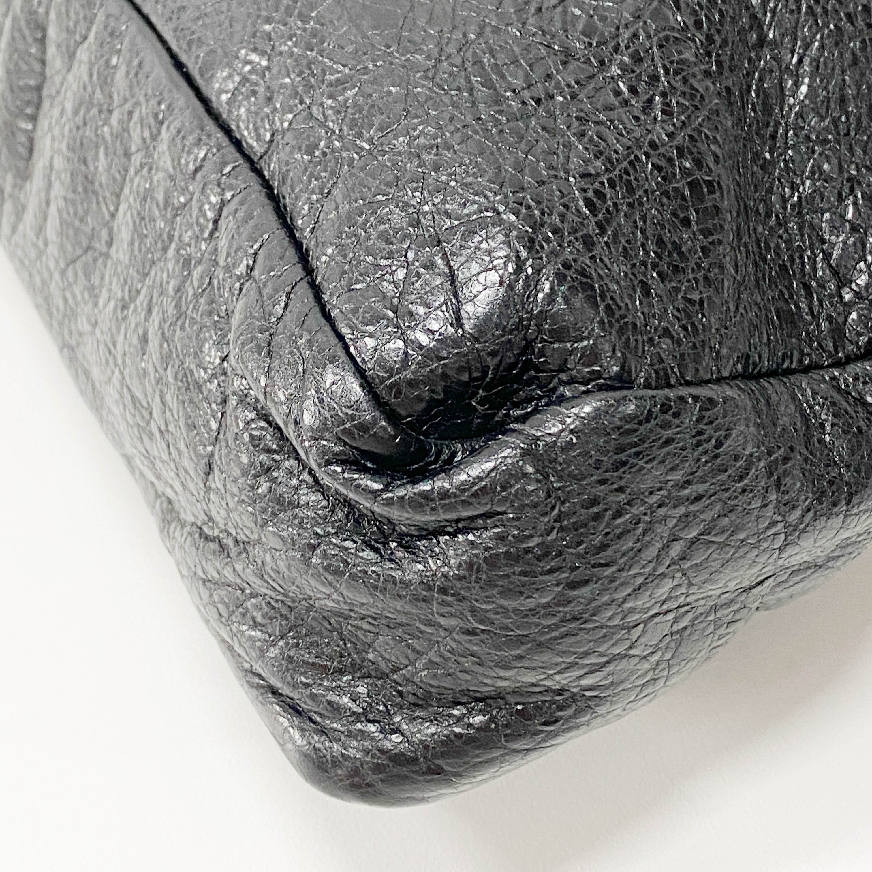 The First Black Leather Two Way Bag