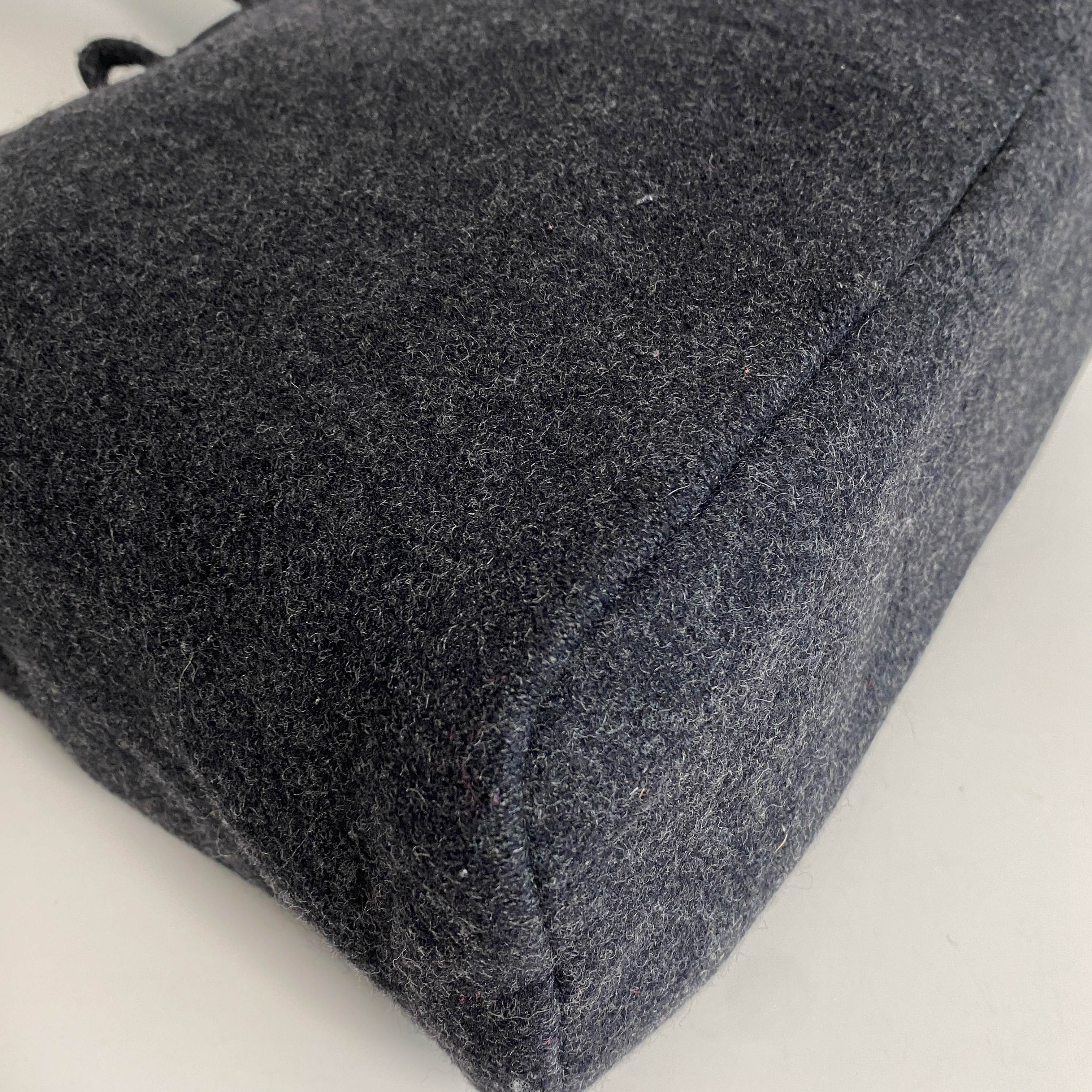 Wool Hobo Grey Shoulder Bag