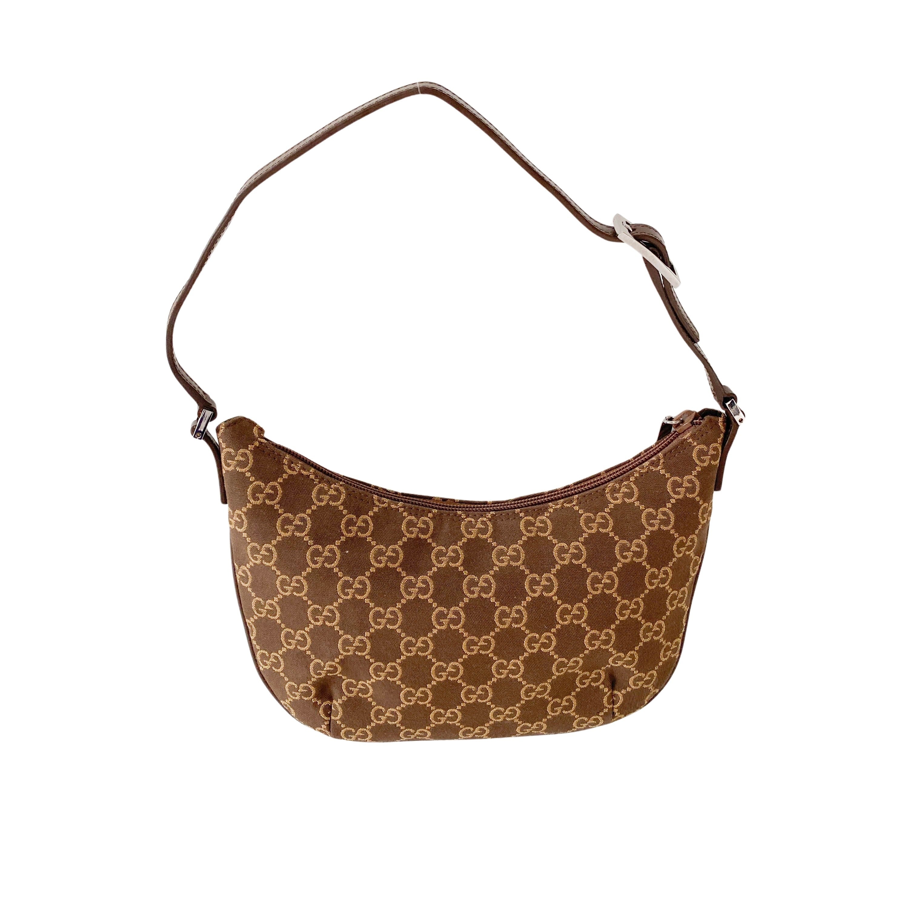 Brown GG Canvas Hobo Shoulder Bag