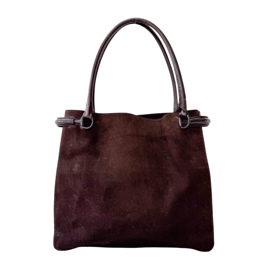 Brown Suede Tote Bag