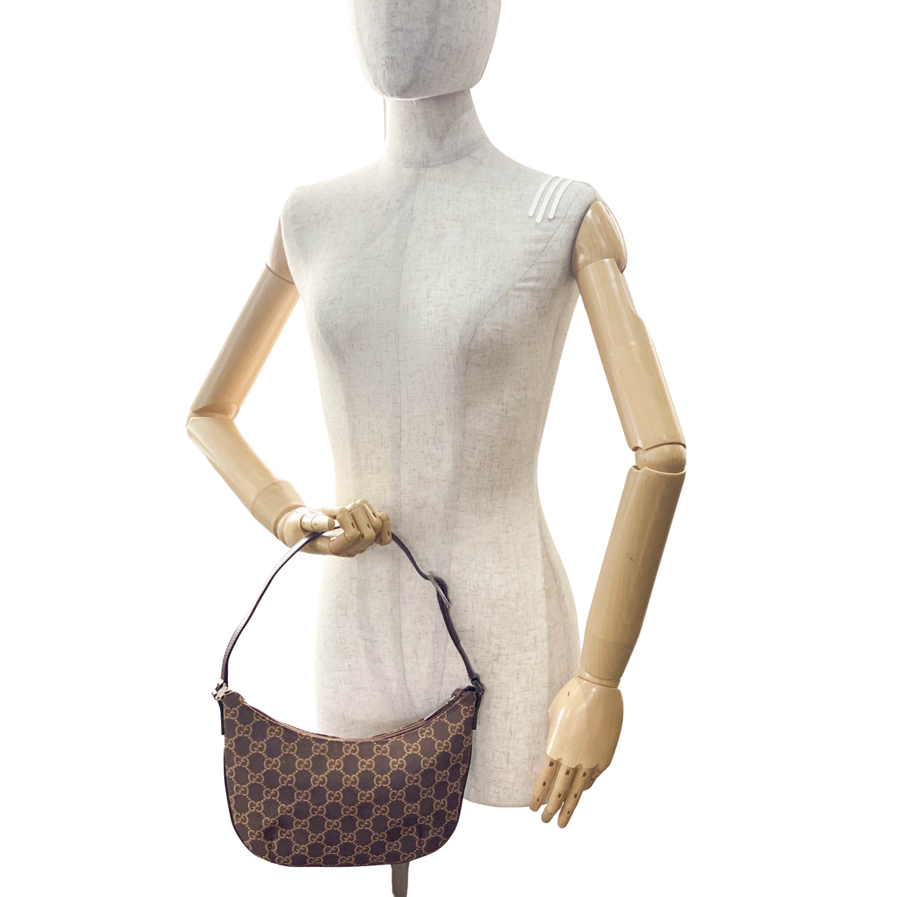 Brown GG Canvas Hobo Shoulder Bag
