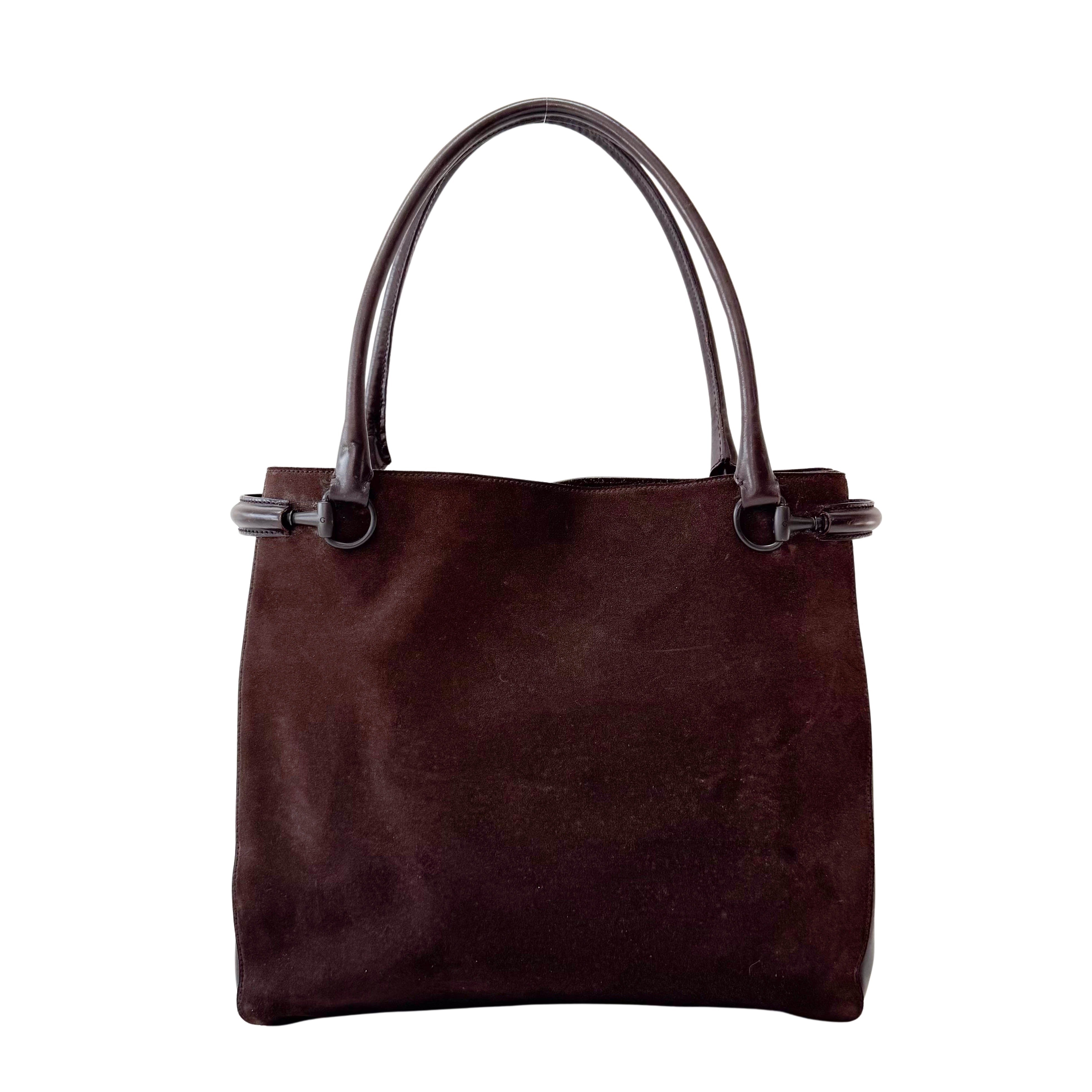 Brown Suede Tote Bag