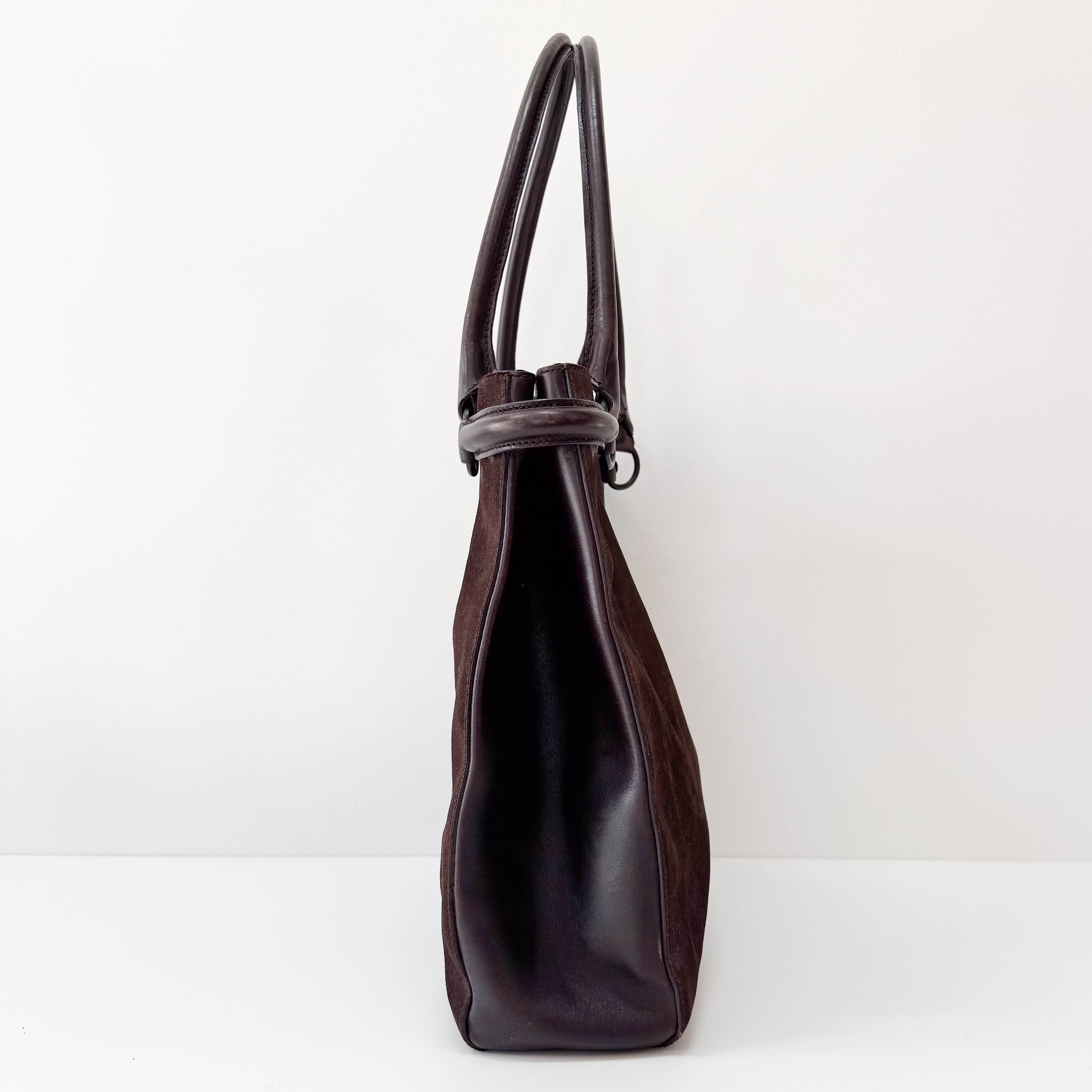 Brown Suede Tote Bag
