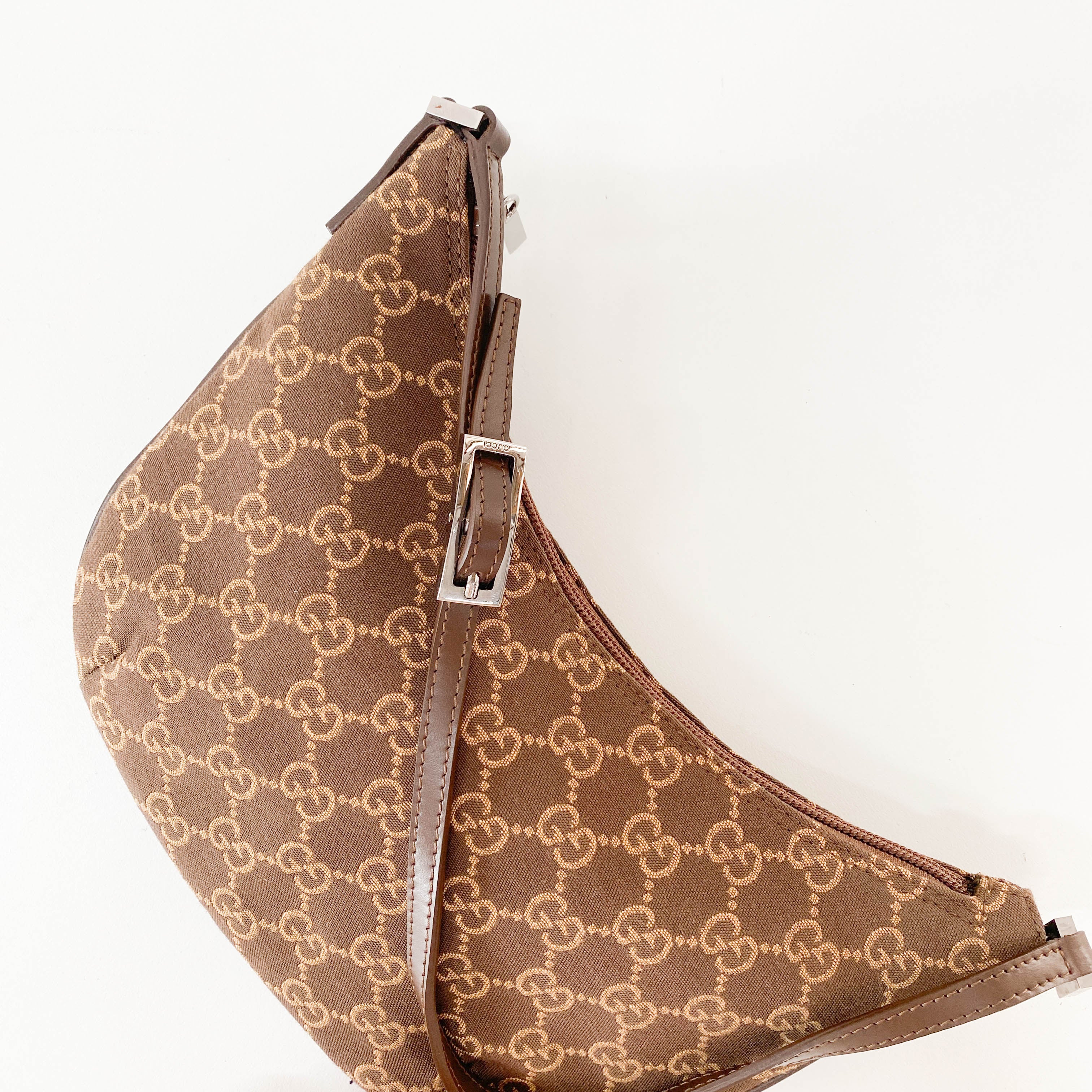 Brown GG Canvas Hobo Shoulder Bag